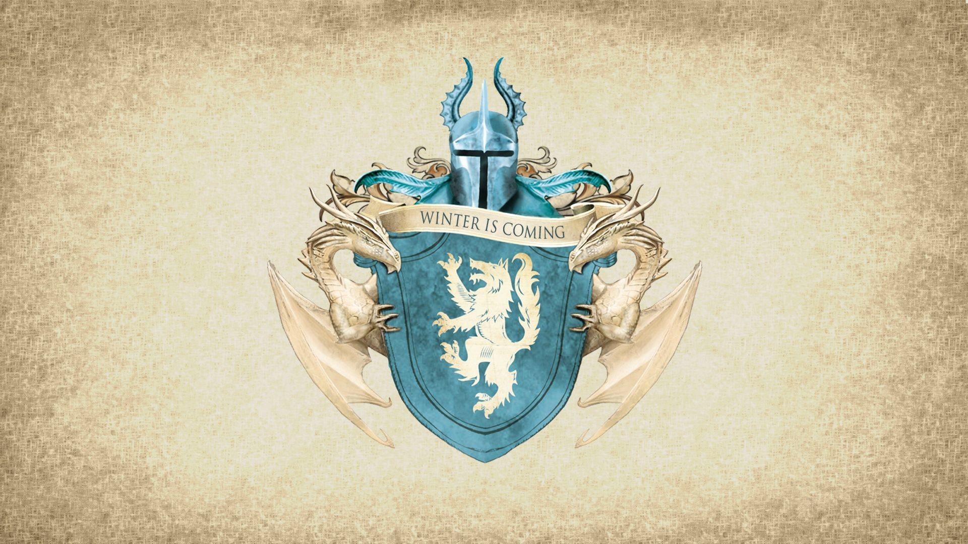 Coats Of Arms Sigils Winter Is Coming Beige Beige Background Blue 1920x1080