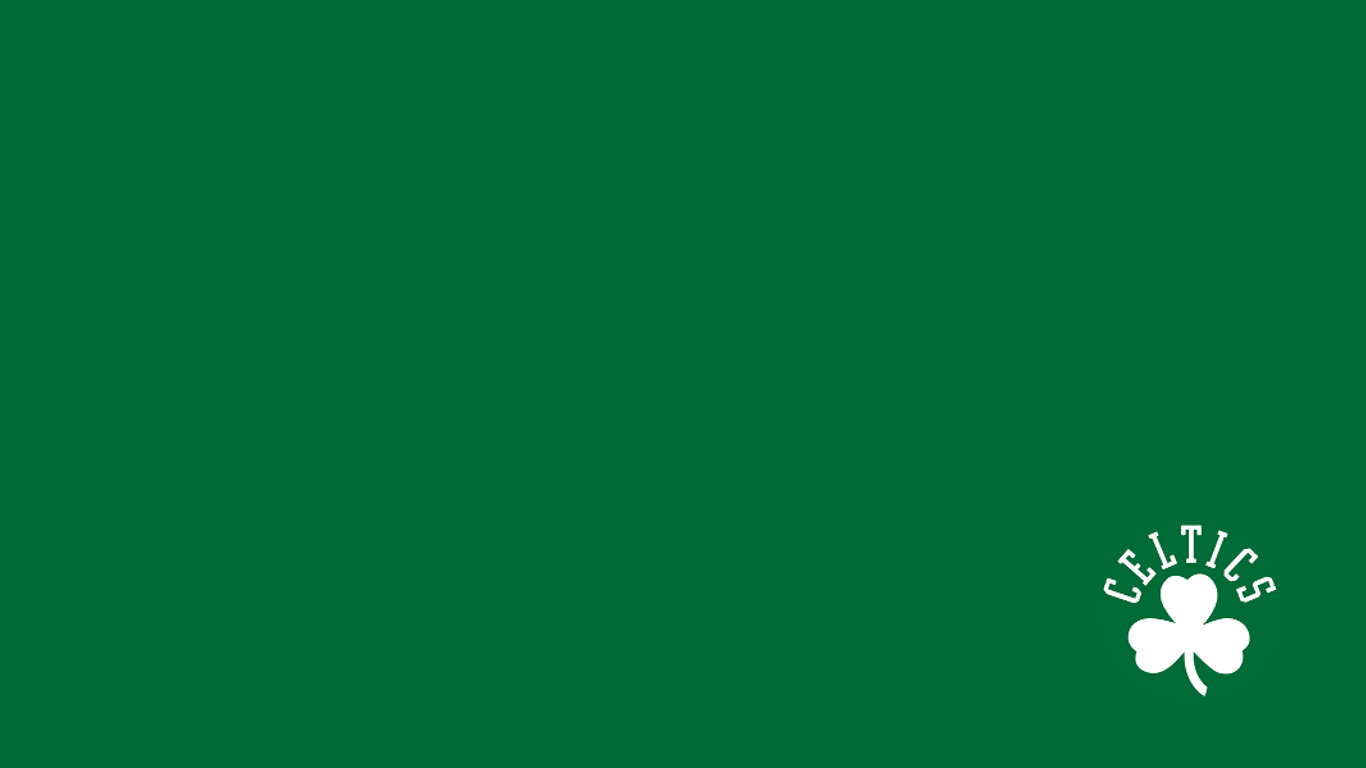 Green Background Minimalism Simple Background Boston Celtics 1366x768