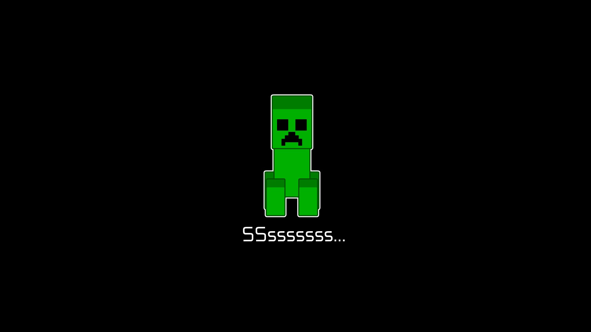 Minecraft Creeper Video Games Black Dark 1920x1080