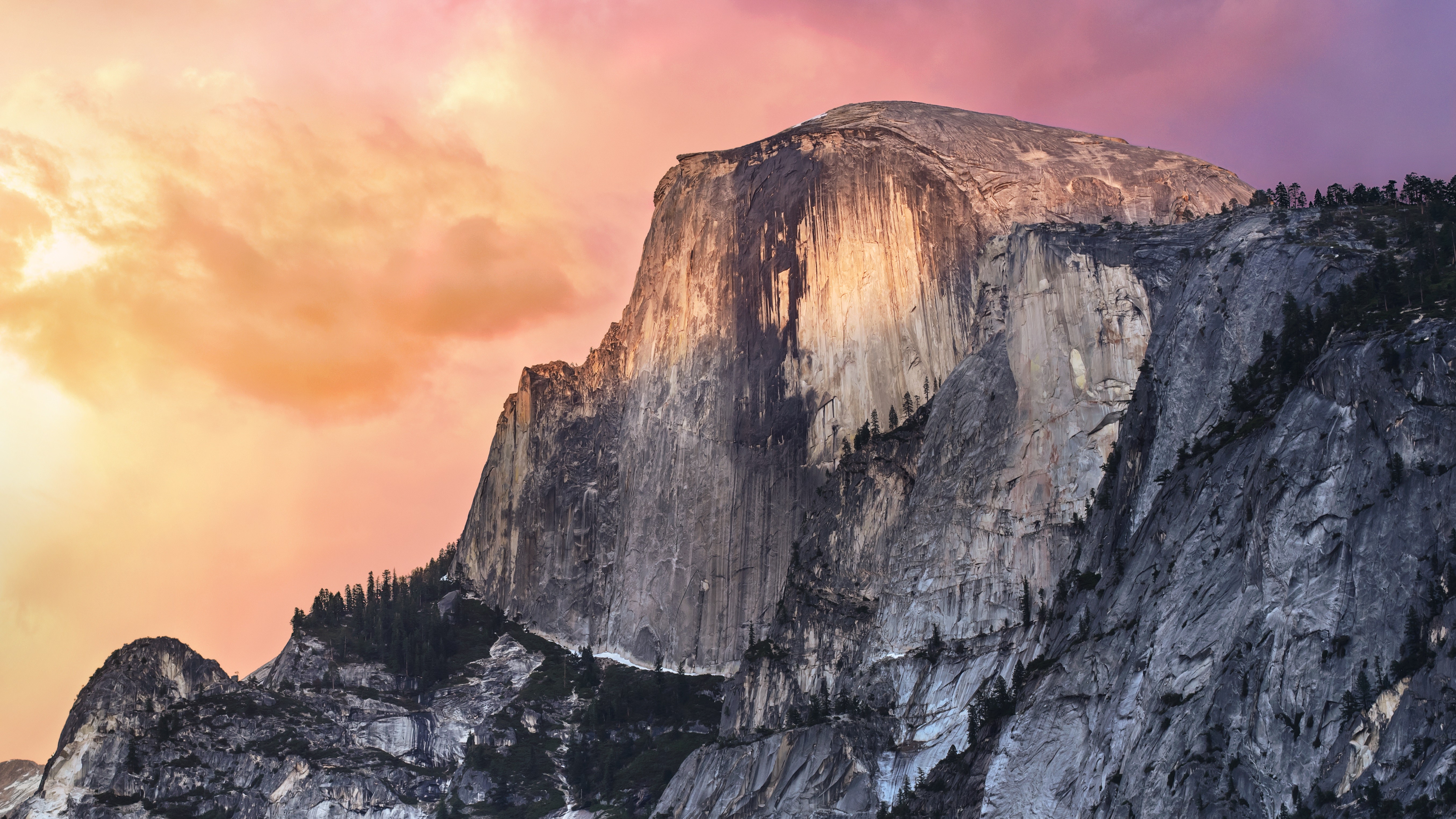 Mountains Forest Yosemite National Park Landscape Rock Ice Spruce Half Dome Mac OS X USA 5418x3048
