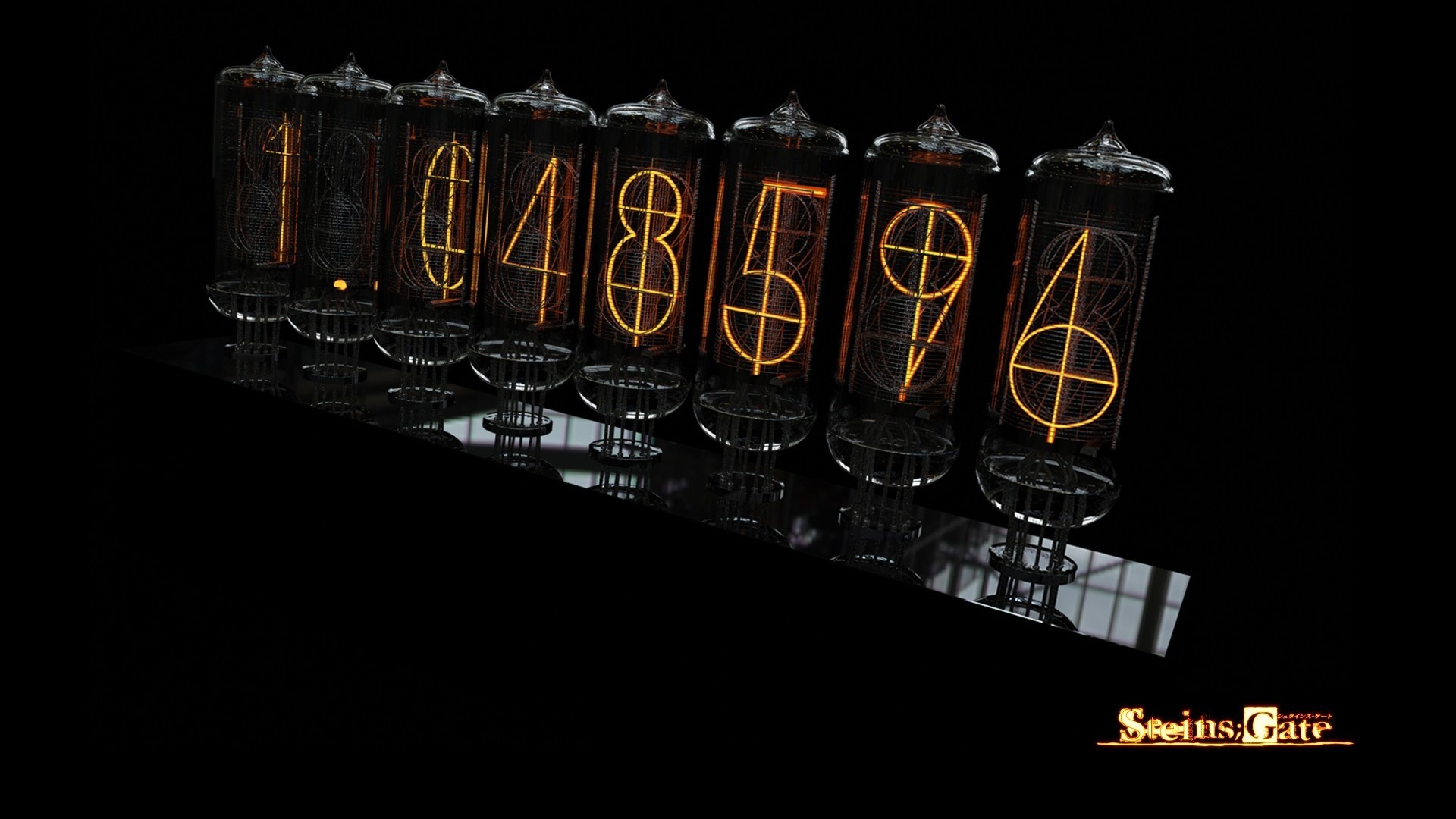 Steins Gate Nixie Tubes Numbers Anime 1920x1080