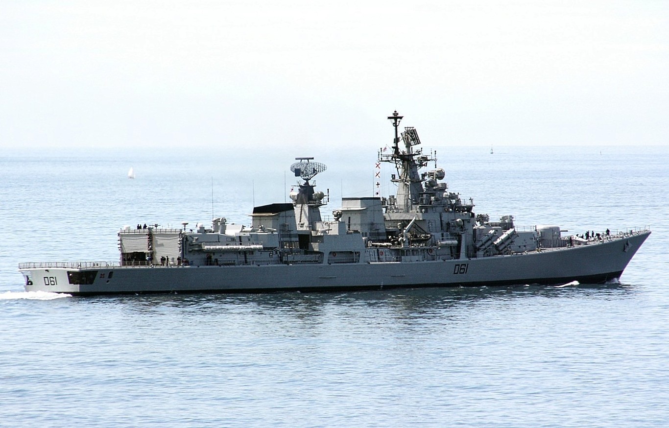 Warship Delhi Class Destroyer Indian Navy 1366x874