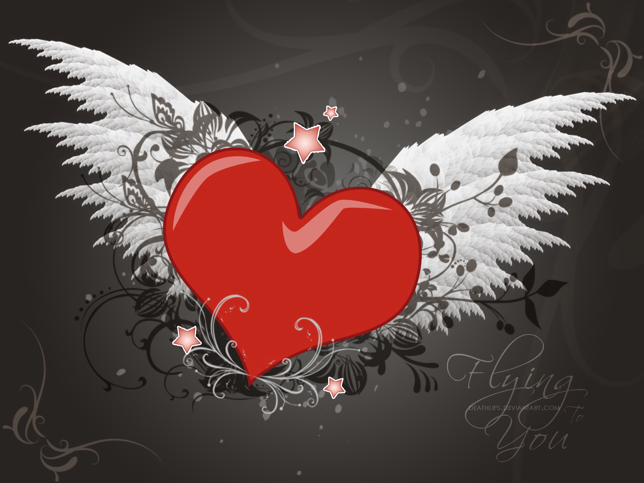 Artistic Love Heart Wings 2048x1536