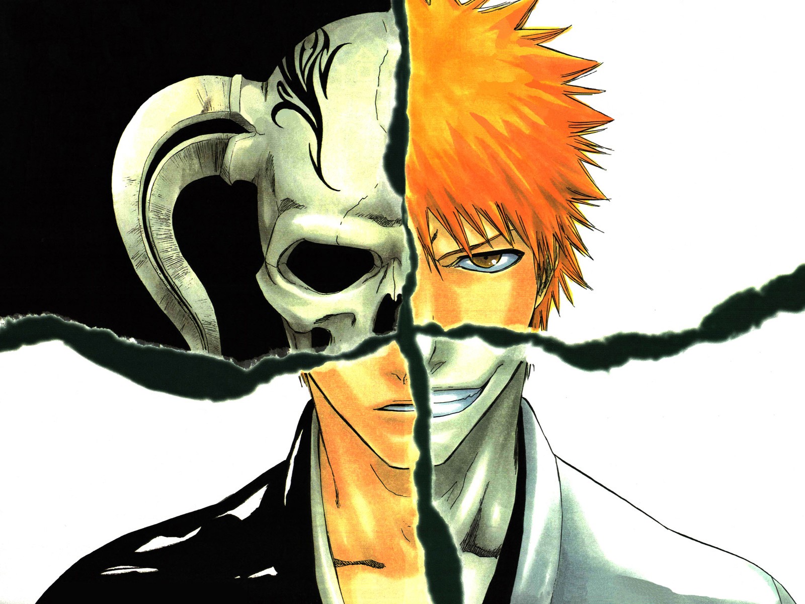 Bleach Hollow Kurosaki Ichigo Skull Manga Splitting 1600x1200