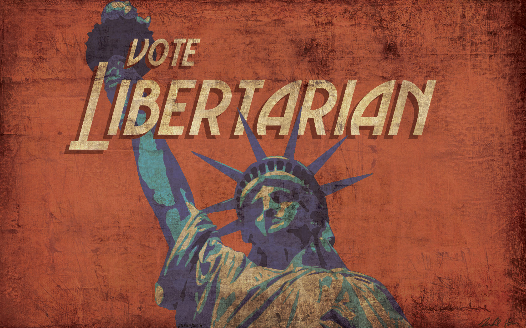 Libertarianism Statue Of Liberty Grunge Statue 1680x1050