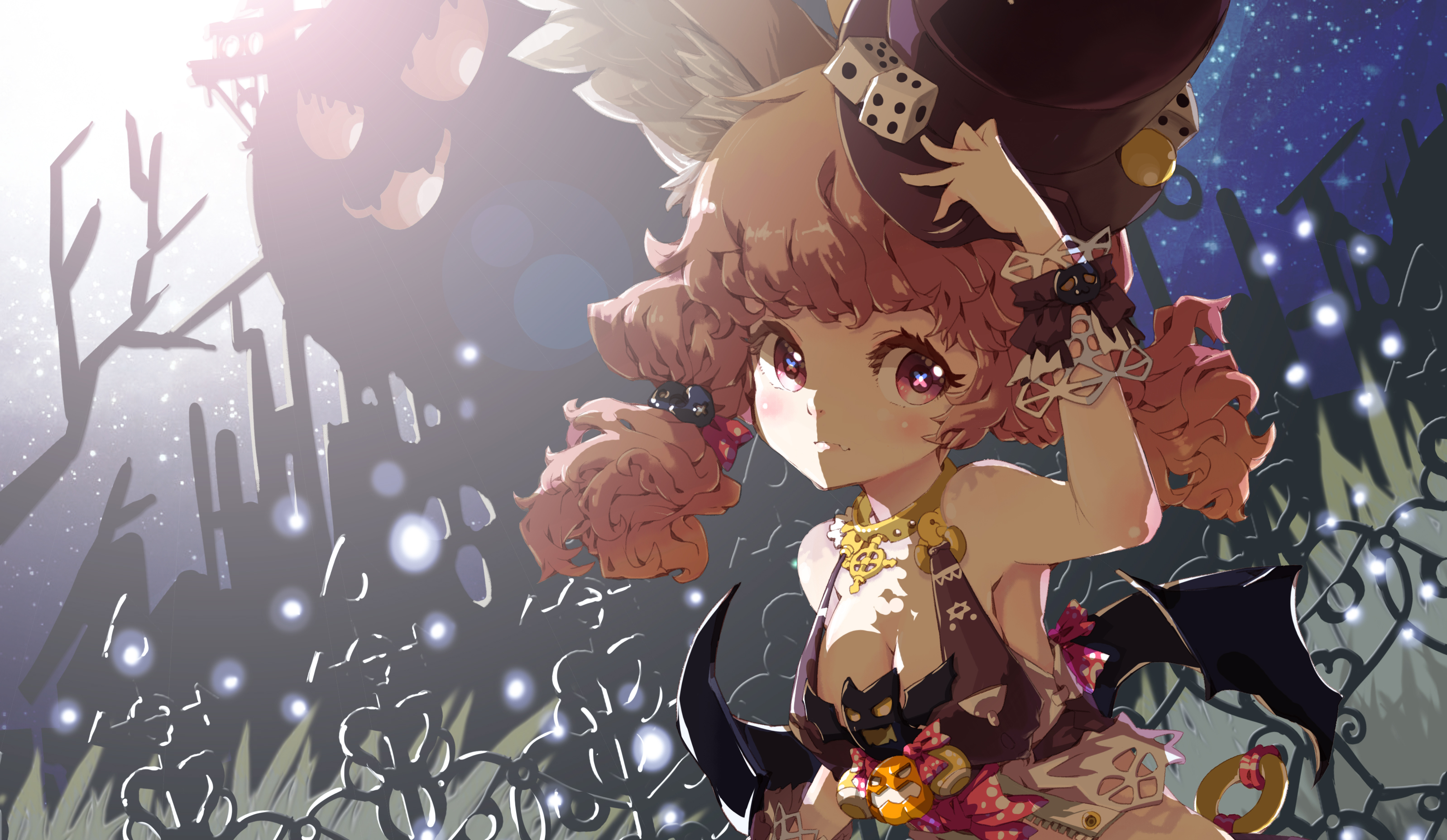 Artwork Fantasy Art Anime Girls Top Hat Halloween Redhead 3196x1856