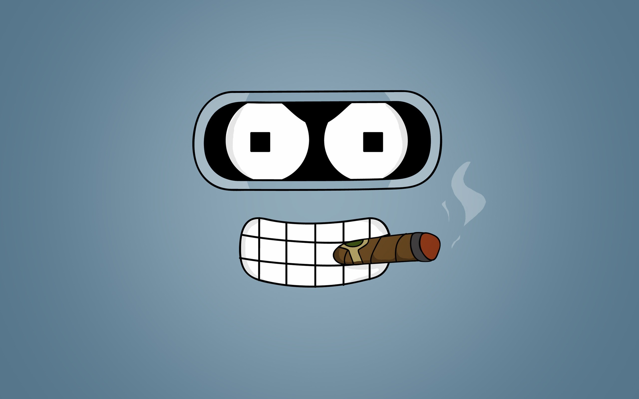 Bender Futurama Cigars Robot Minimalism 2560x1600