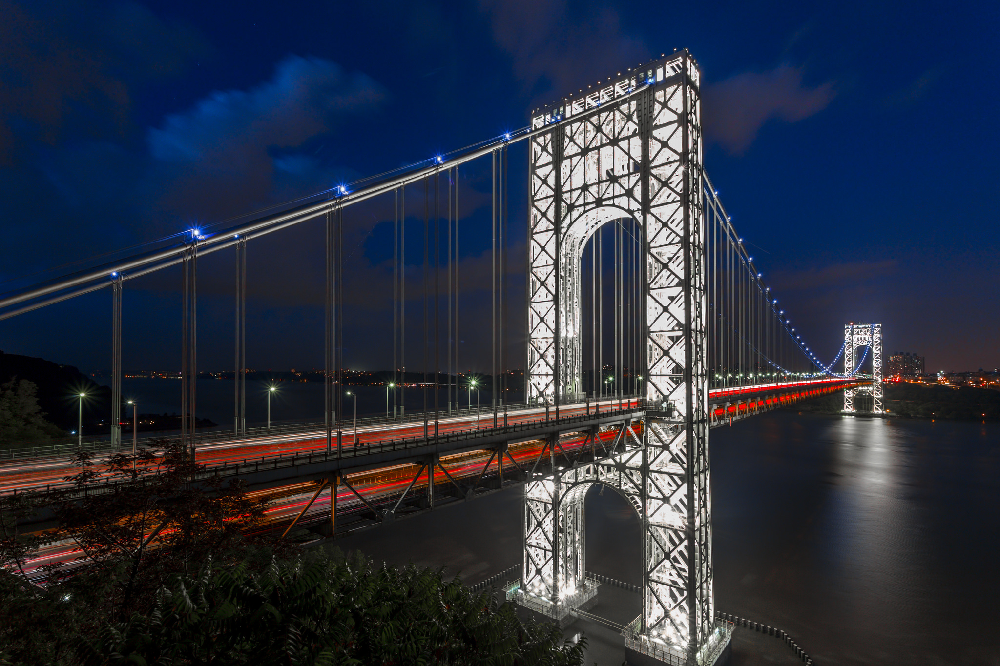 George Washington Bridge Night Bridge Time Lapse Light 2048x1365