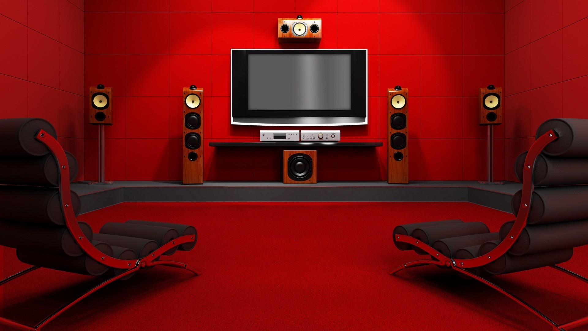 Indoors Television Sets Chair Speakers B W Speakers 1920x1080