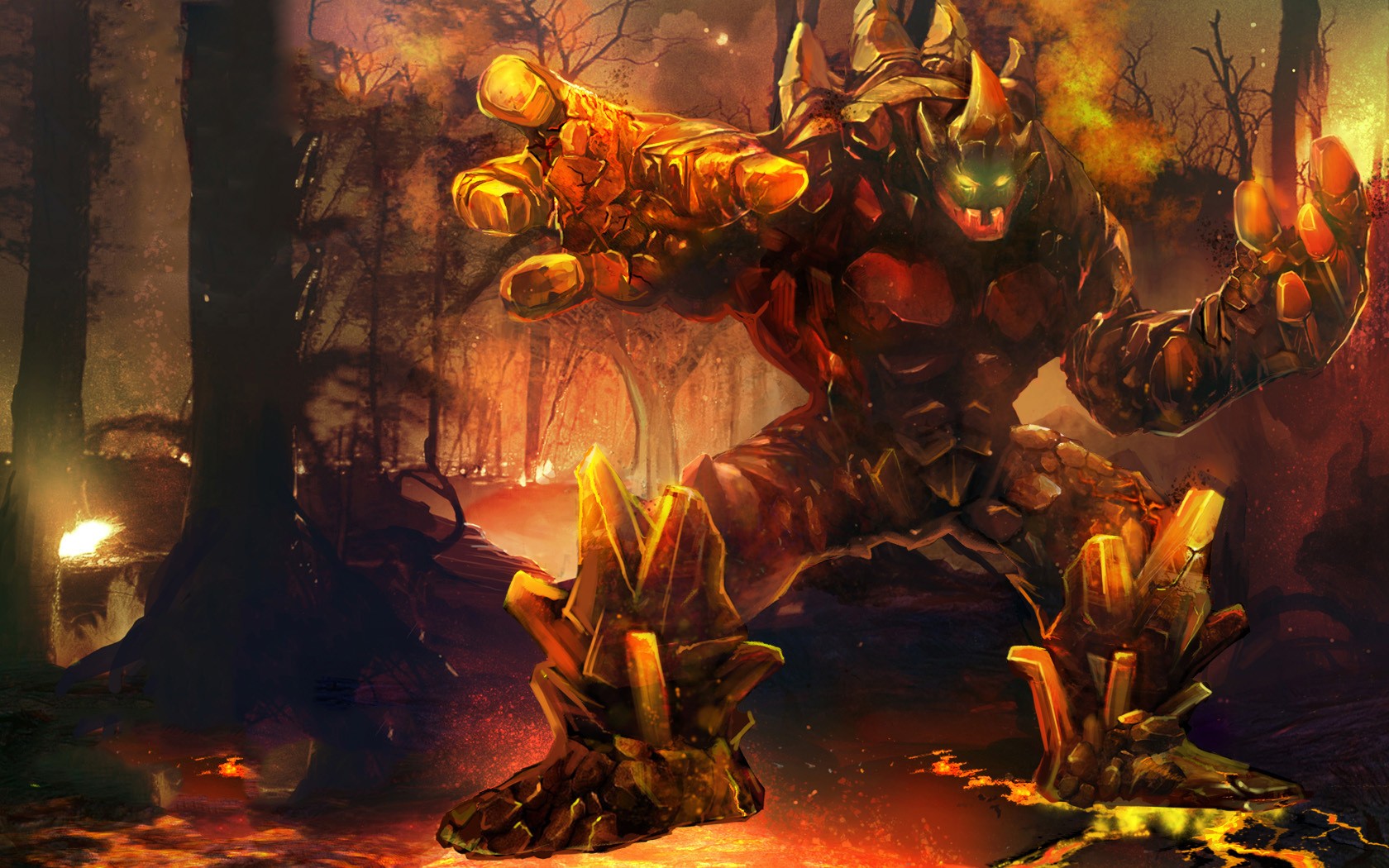 Digital Art Fan Art Fantasy Art Creature Malphite League Of Legends Video Games 1680x1050