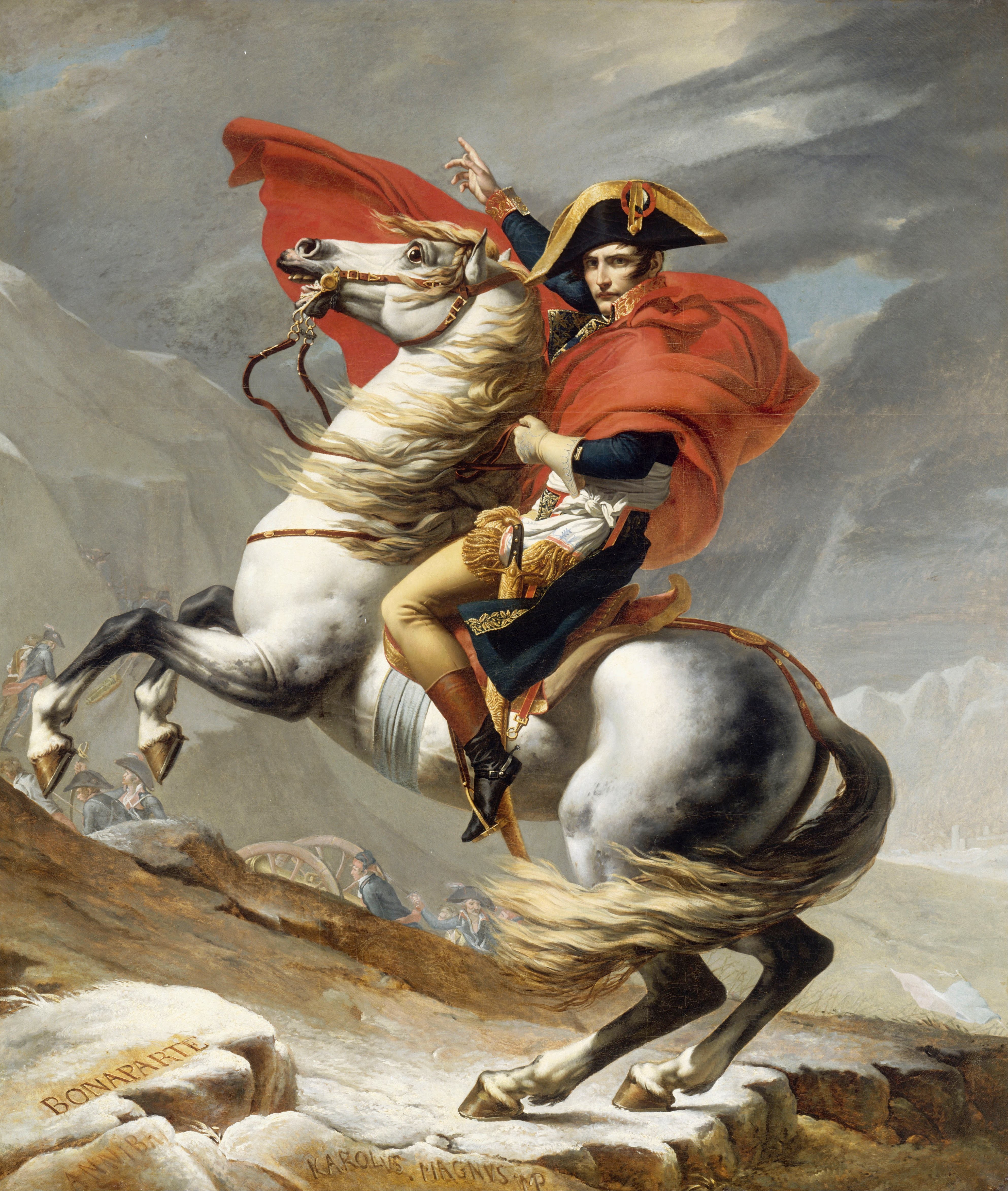 Oil Painting Artwork Napoleon Bonaparte Jacques Louis David Bonaparte Franchissant Le Grand Saint Be 3972x4695