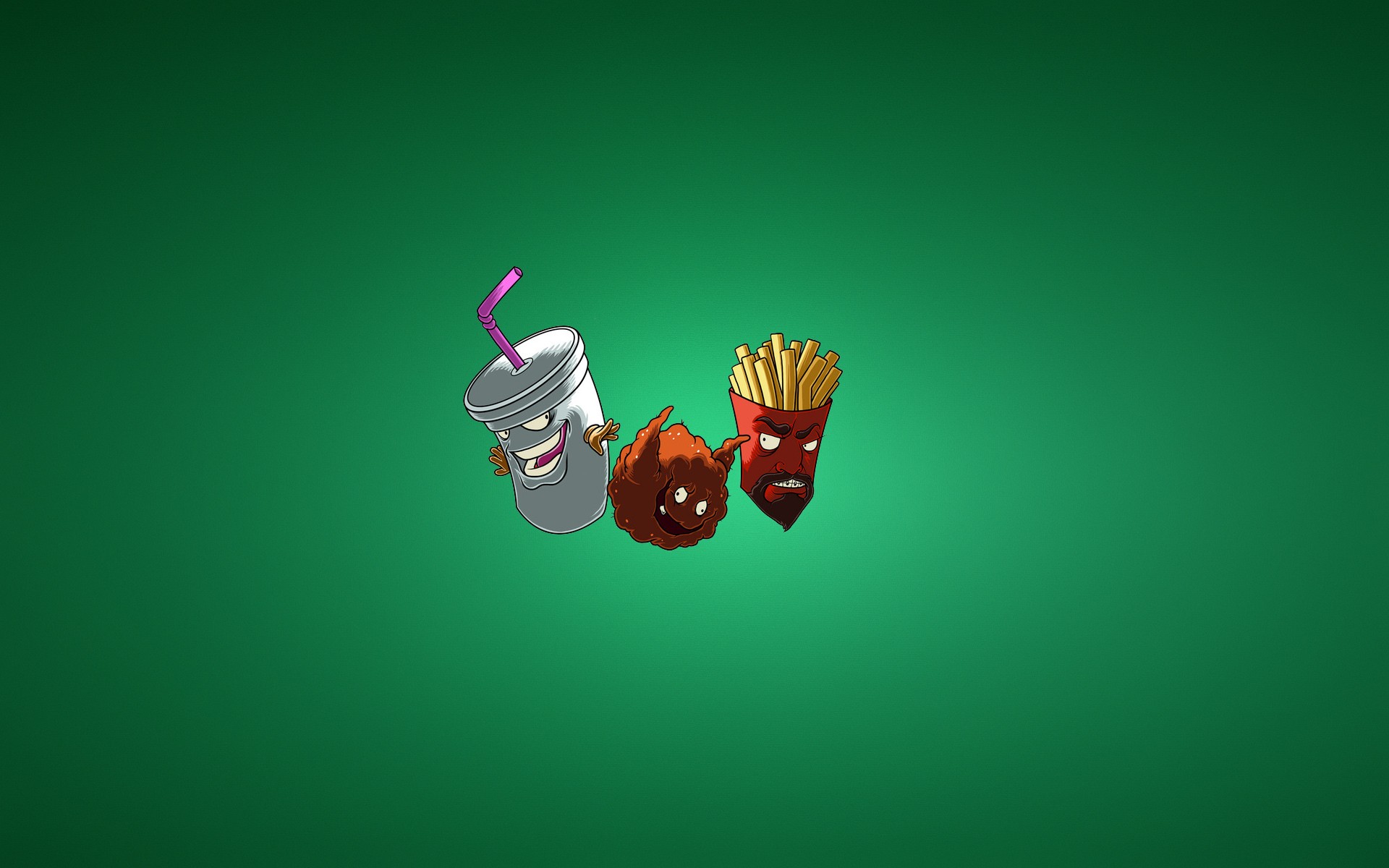 Minimalism Simple Background Aqua Teen Hunger Force Green Green Background 1920x1200