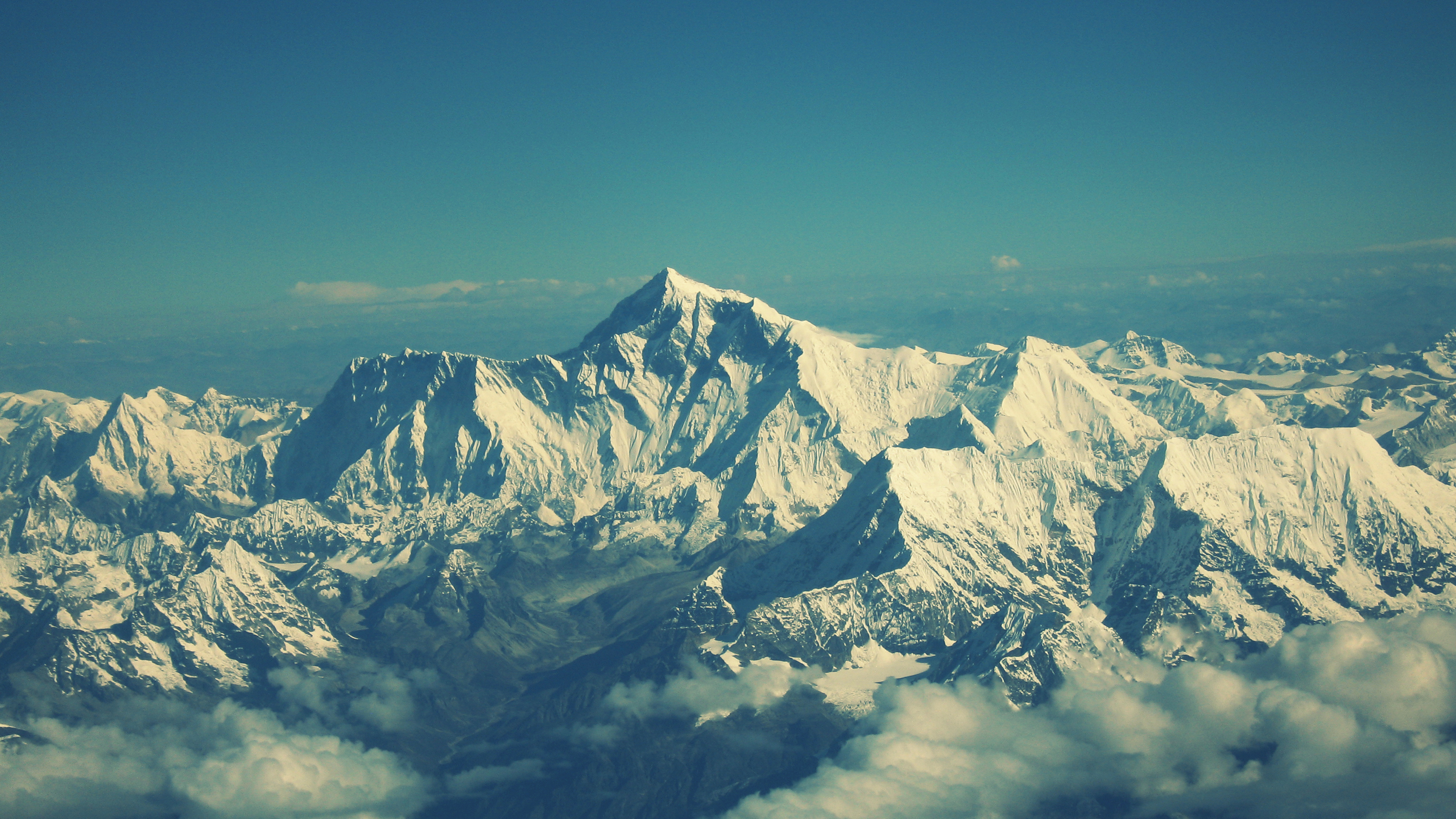Winter Mountains Sky Clouds Landscape Snow Nature Himalayas Nepal Mount Everest 2560x1440