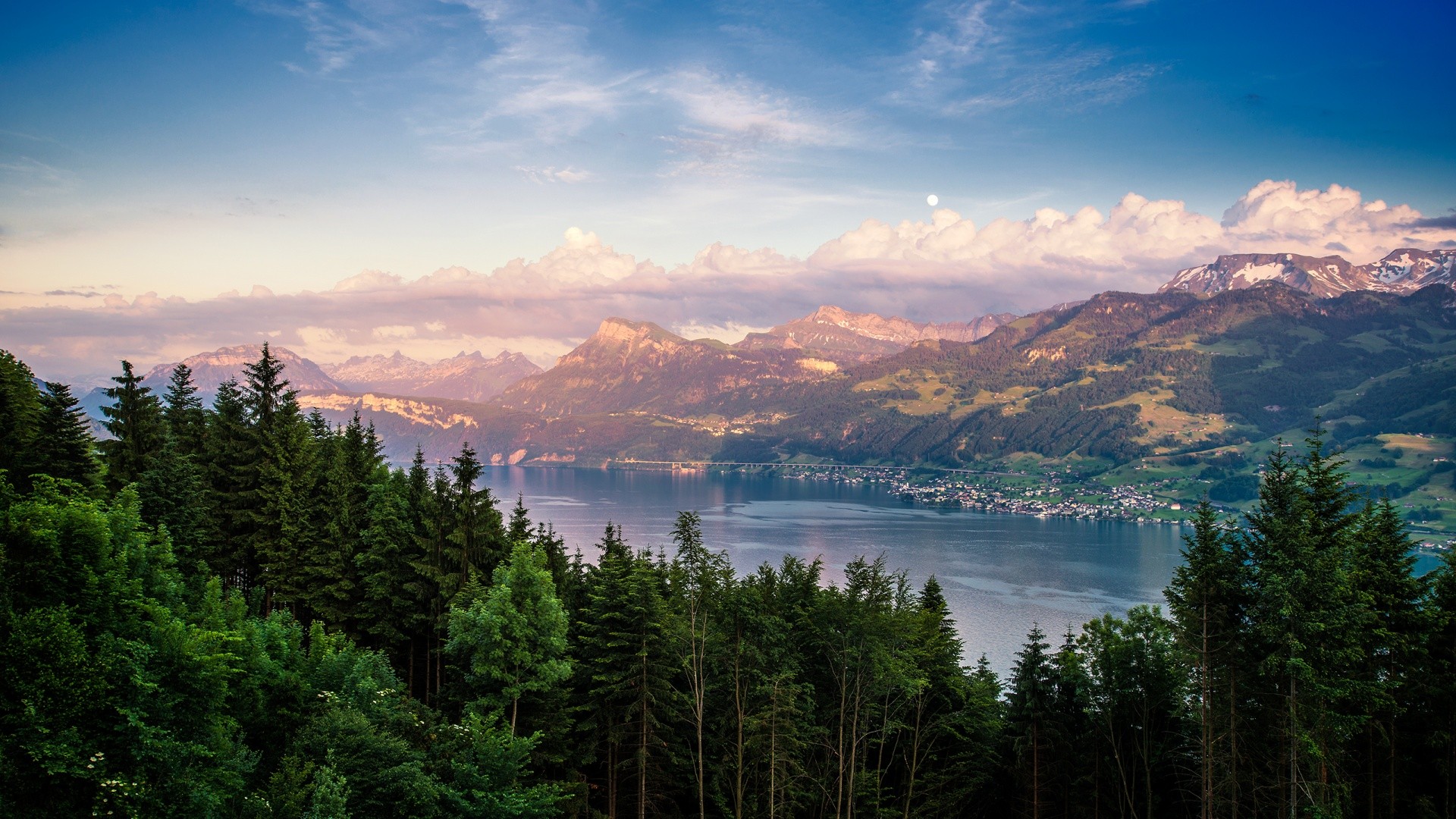 Landscape Nature Trees Clouds Forest Mountains Water Dominic Kamp 1920x1080