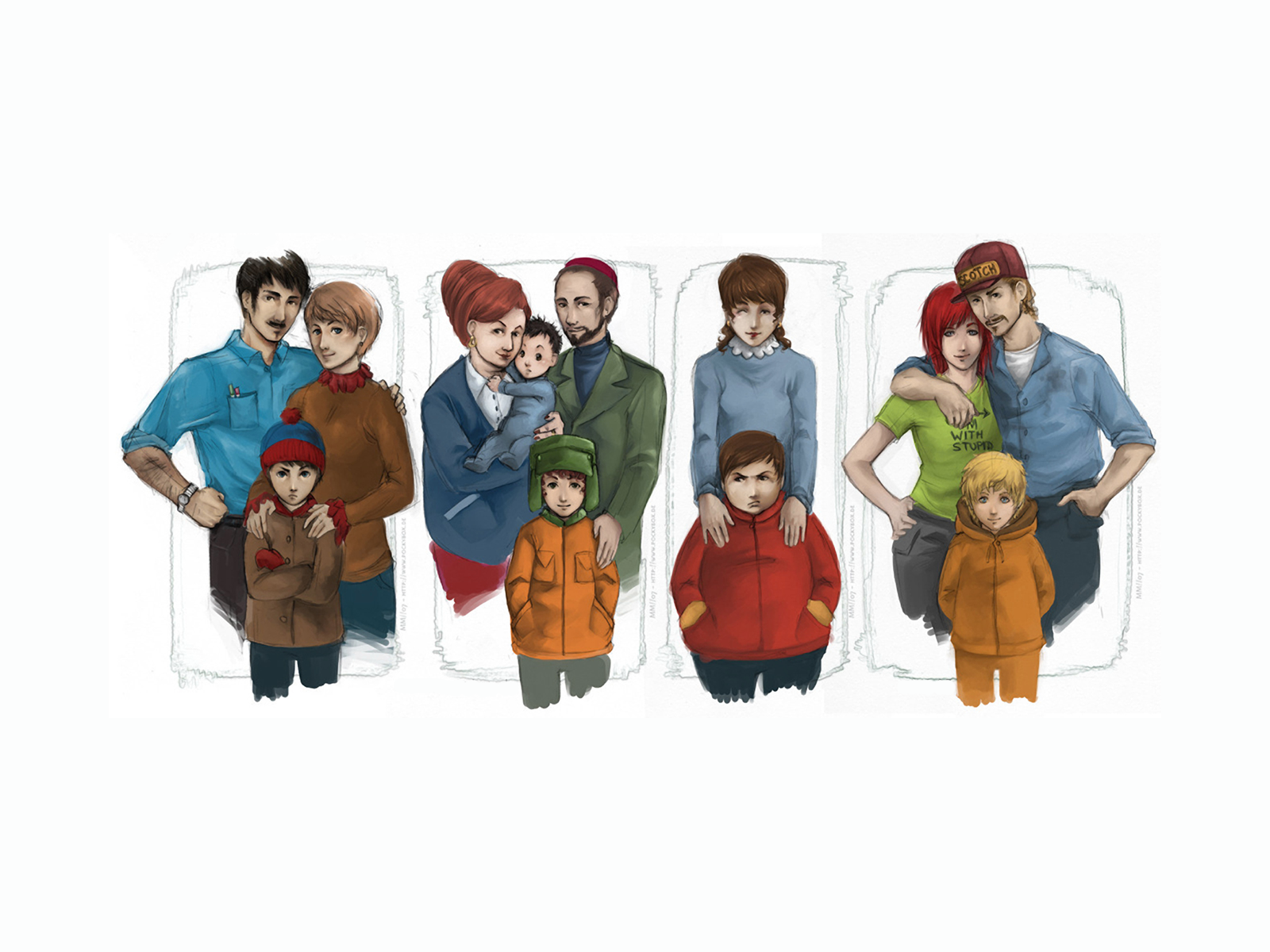 Stan Marsh Randy Marsh Sharon Marsh Kyle Broflovski Sheila Broflovski Gerald Broflovski Eric Cartman 1600x1200