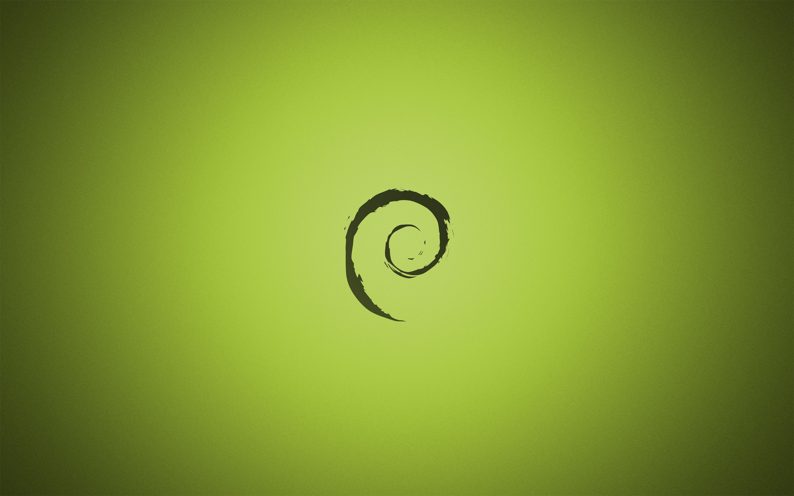 Debian Minimalism Abstract Green Background Logo 2560x1600