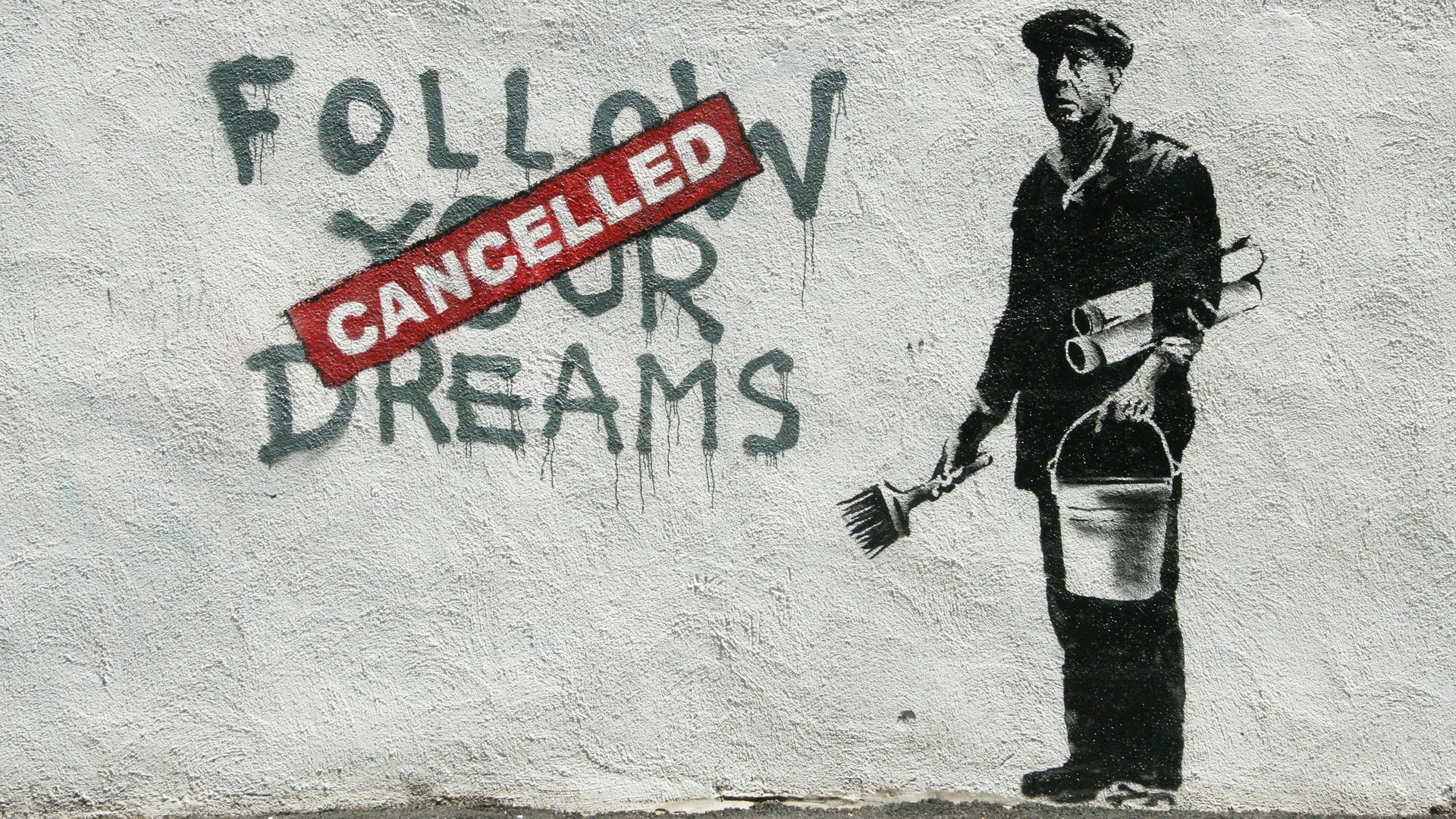 Banksy Artwork Graffiti Wall 1920x1080