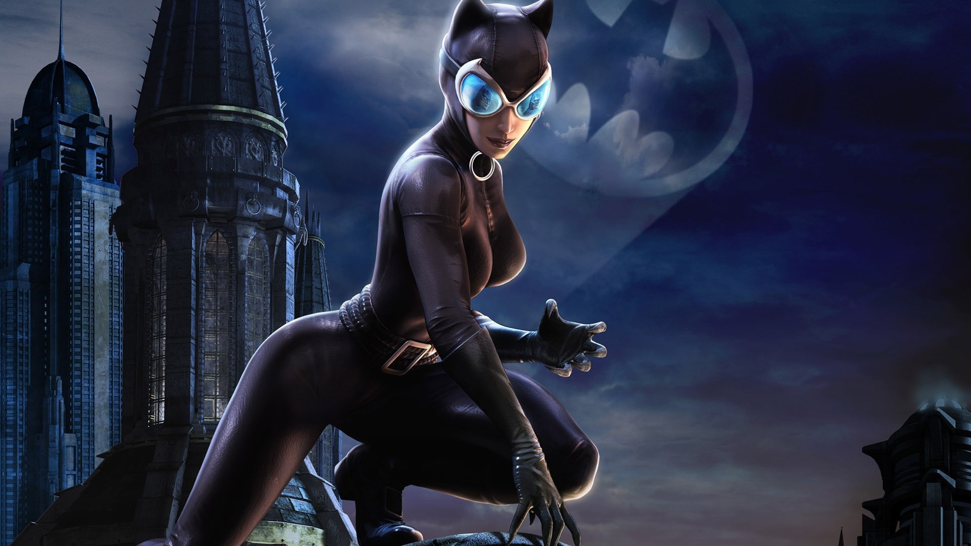Artwork Dark Gotham City Claws Night Mask DC Universe Online 1920x1080