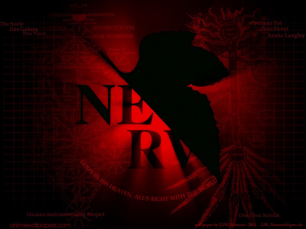 Nerv Red Neon Genesis Evangelion Anime 1024x768