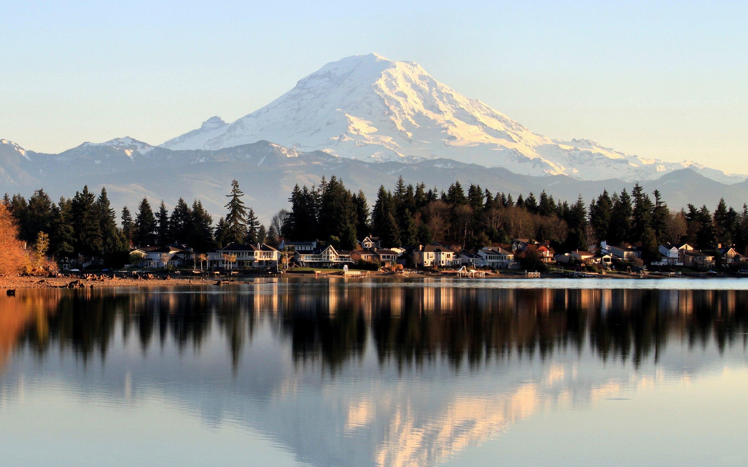 Landscape Mt Rainier Mountains Nature 2560x1600