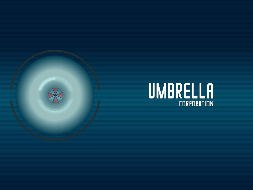 Umbrella Corporation Digital Art Blue Background 1024x768