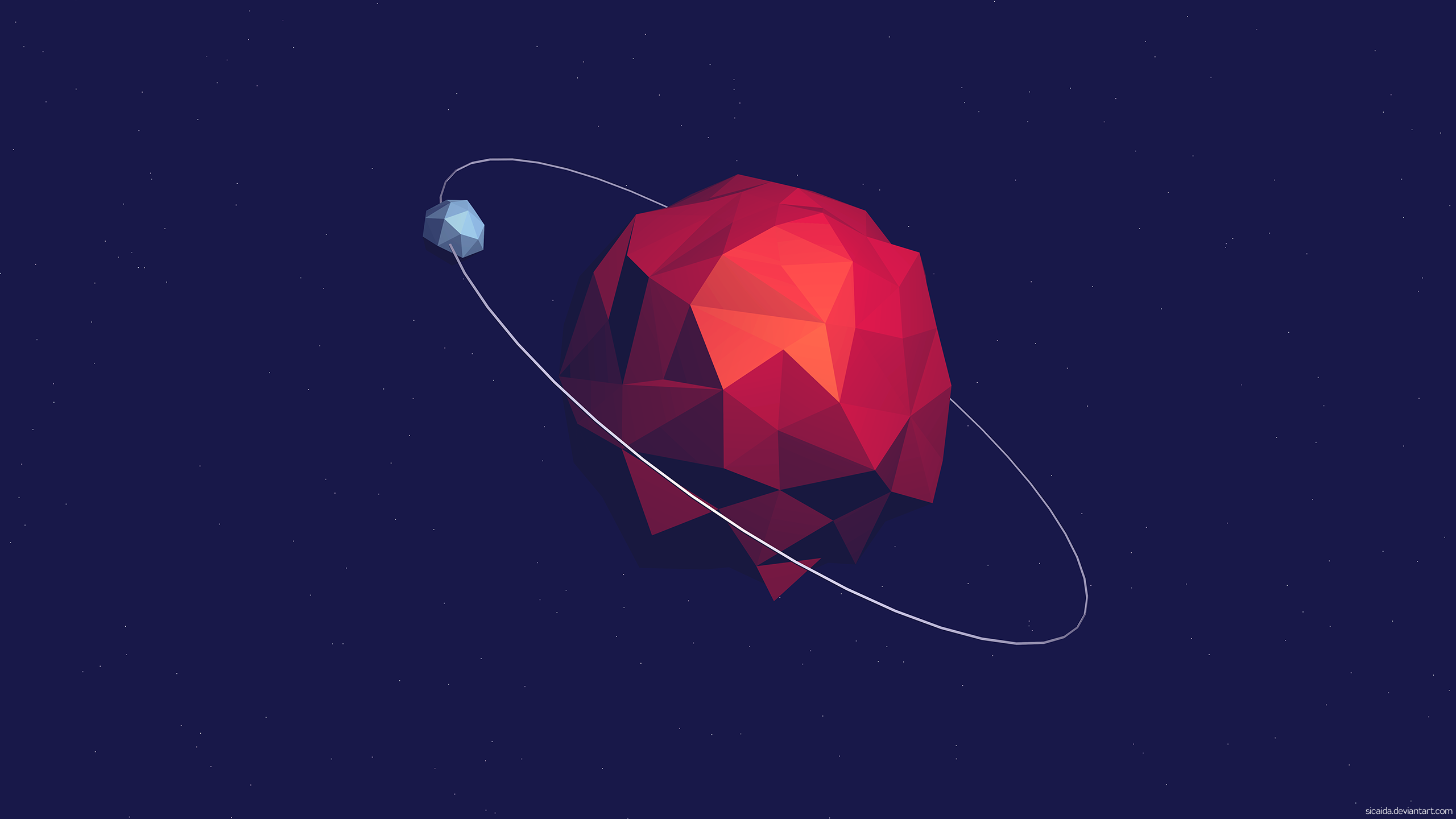 Minimalism Artwork Abstract Digital Art Simple Background Low Poly Space Space Art Hydrogen 2560x1440