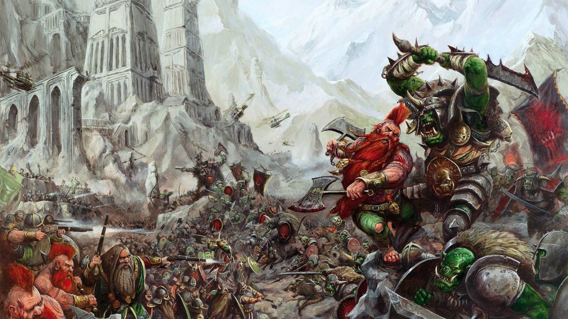 Warhammer Fantasy Warhammer Dwarf Orc Sword Axe 1920x1080