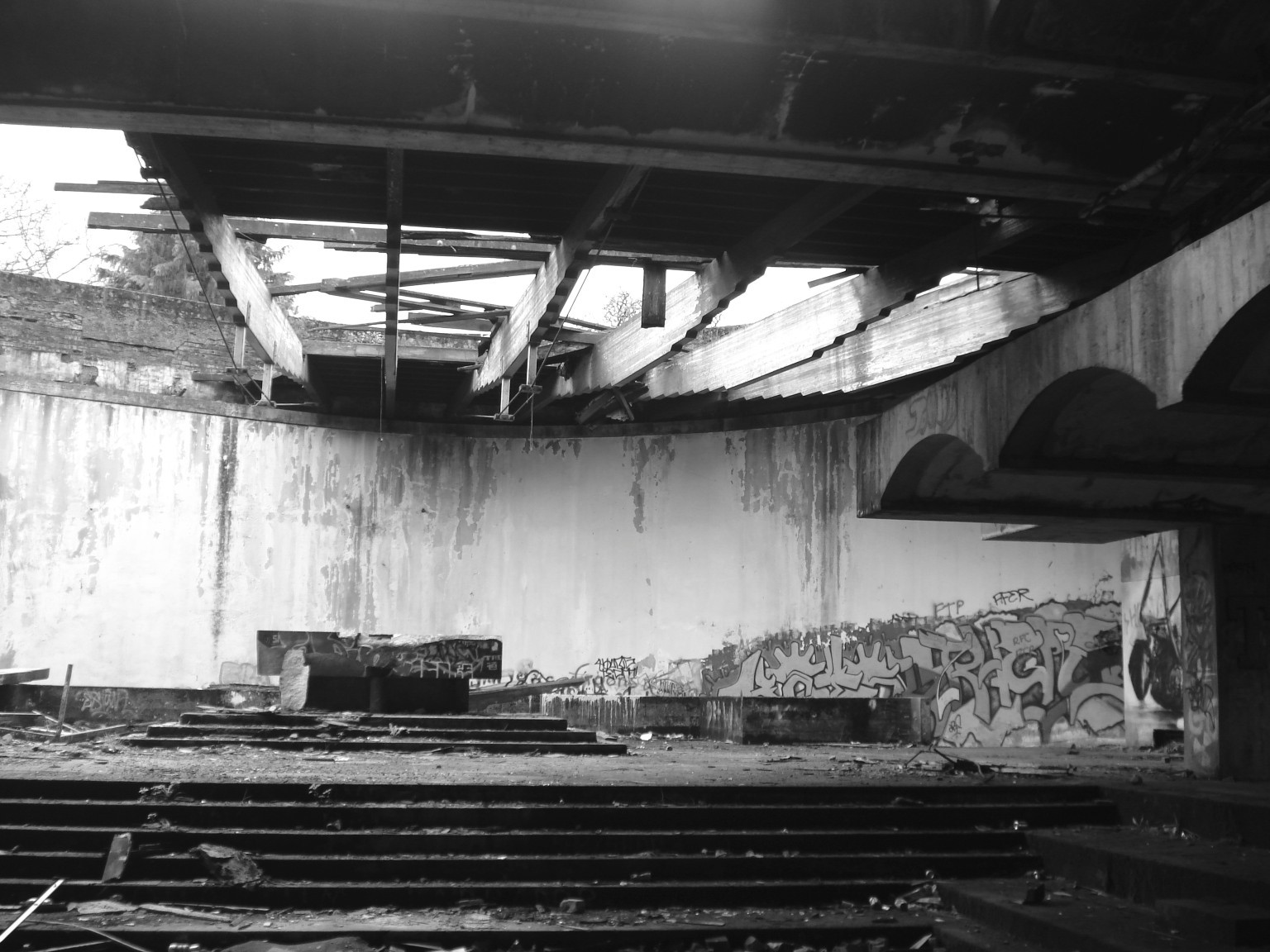 Ruins Monochrome Indoors Abandoned Urban Decay 1536x1152