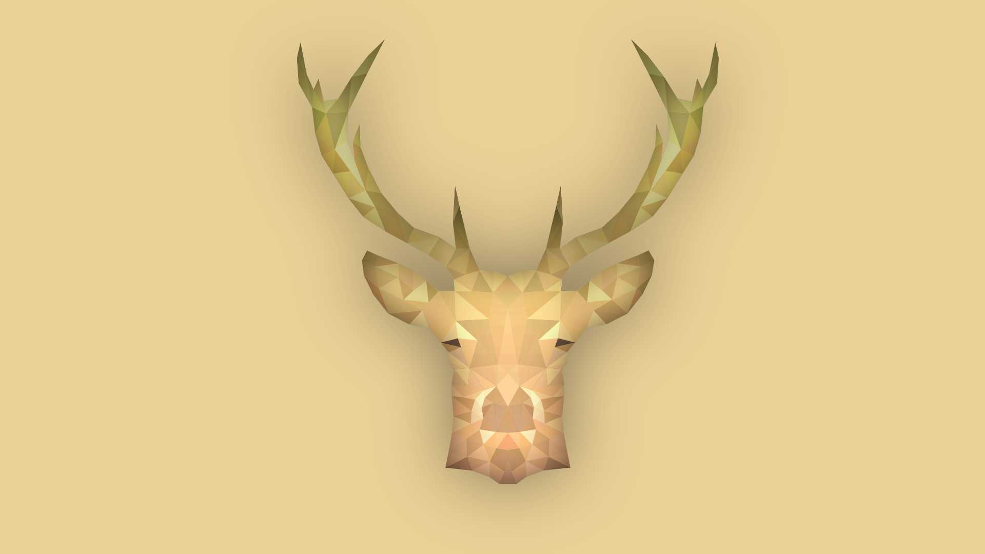 Animals Simple Deer Stags Low Poly Simple Background Brown Digital Art Artwork 1920x1080