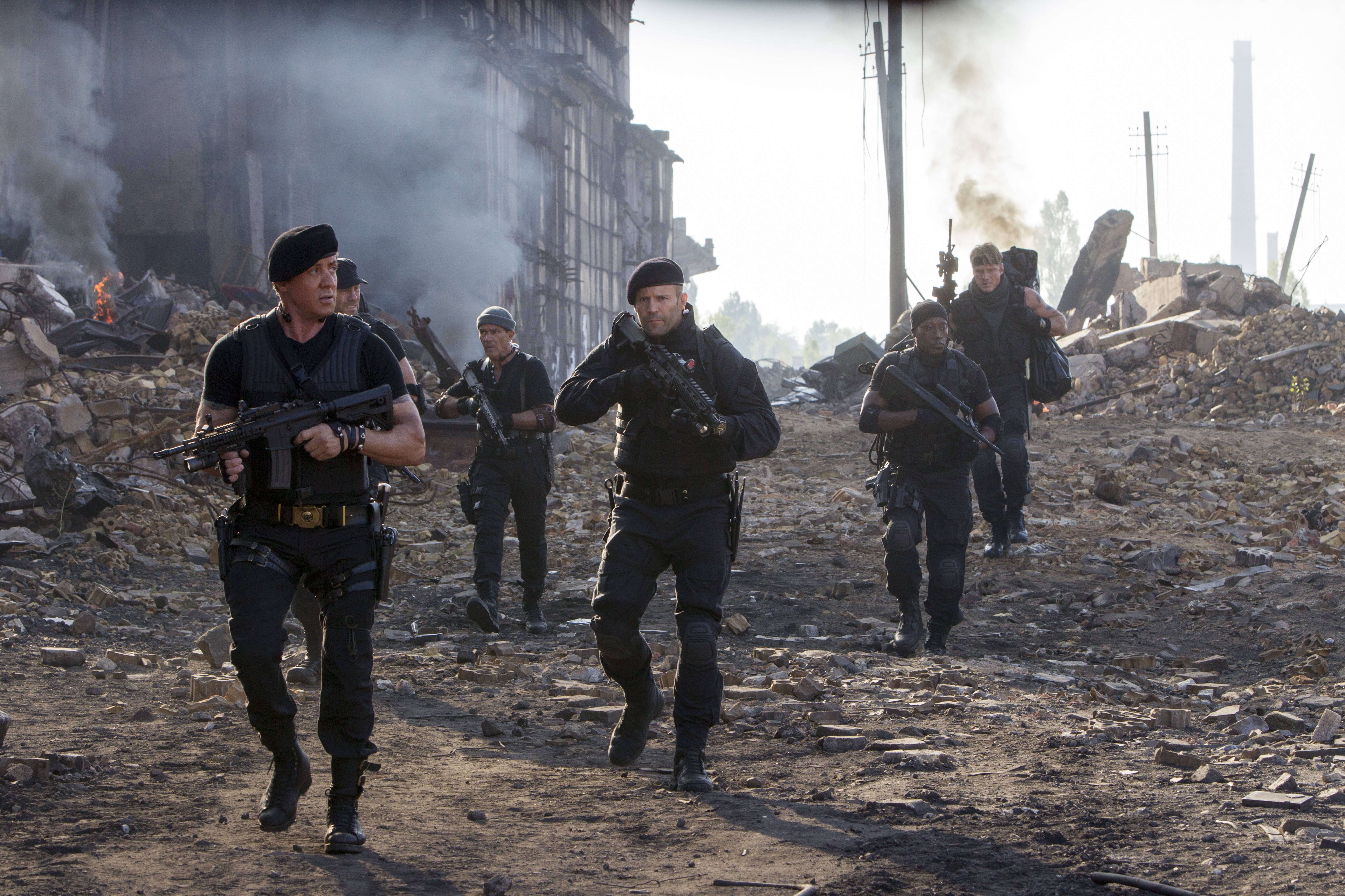 The Expendables 3 Barney Ross Sylvester Stallone Lee Christmas Jason Statham Wesley Snipes Doc The E 6144x4096