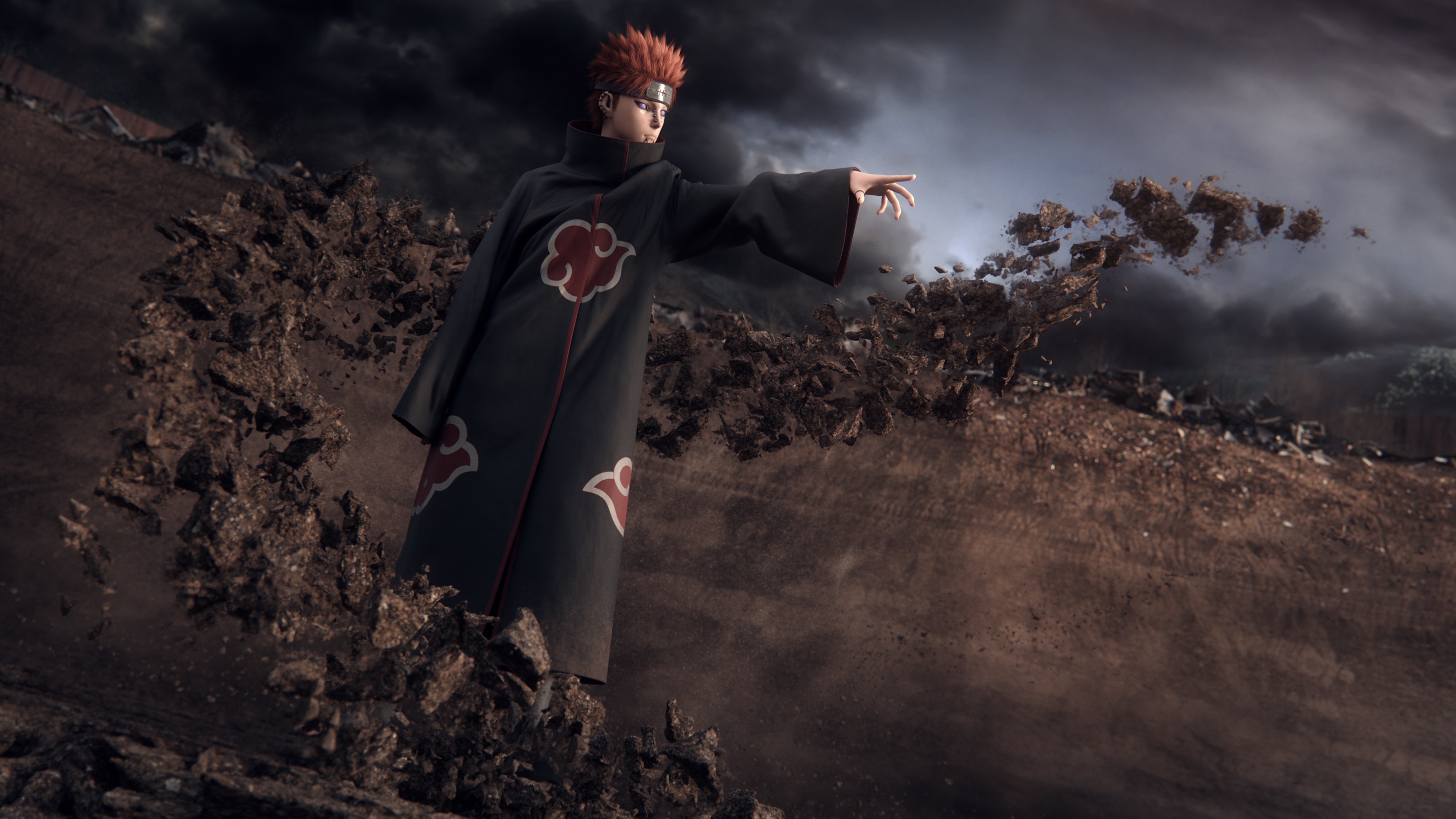 Pein Akatsuki Rock 3D Naruto Shippuuden Anime Anime Boys 3072x1728