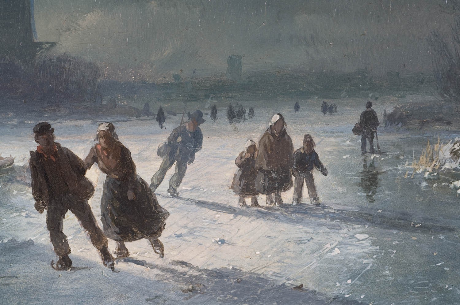 Skating Winter Painting Ice People Classic Art 1500x997