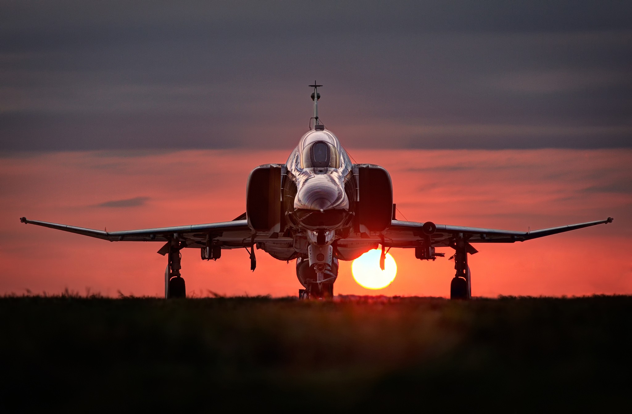 Aircraft F 4 Phantom Ii Sunset Military Aircraft 2048x1343