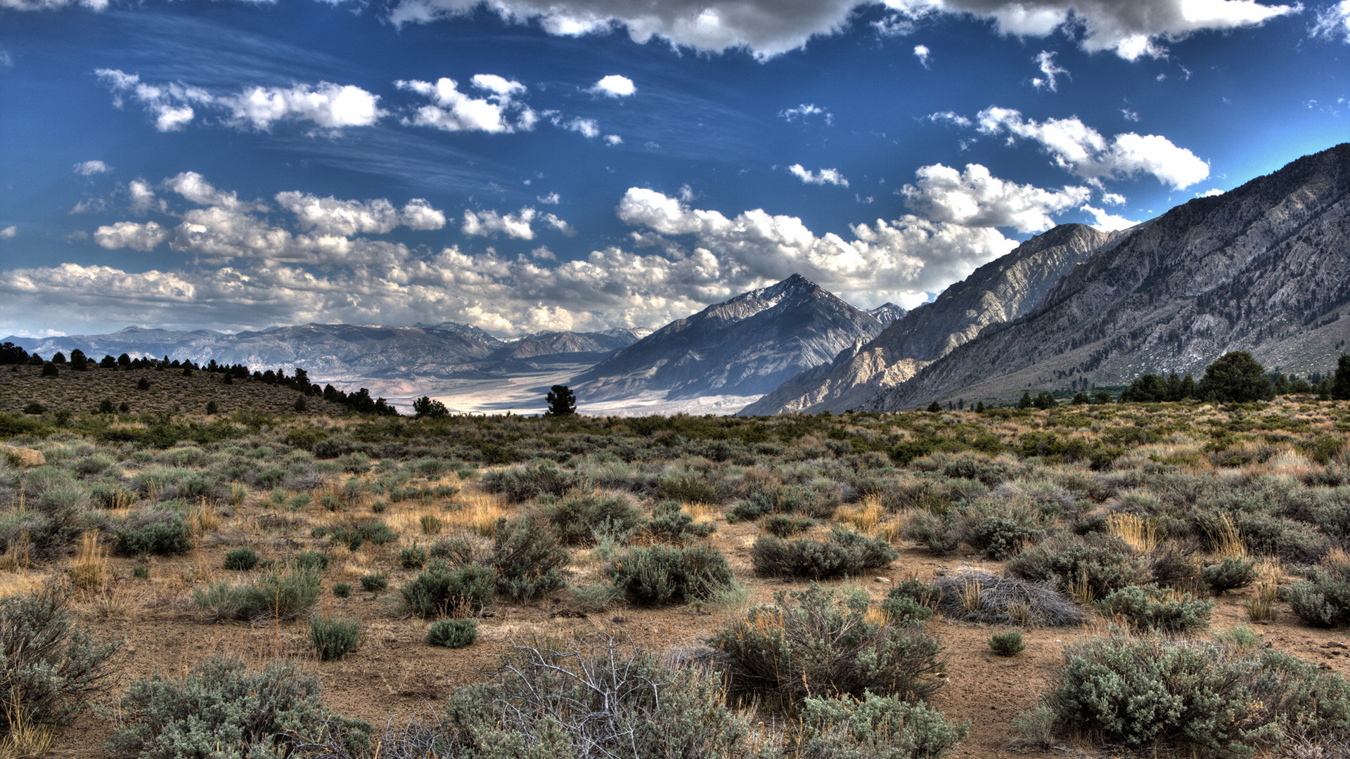 Landscape Hills HDR California Sierra Nevada Yosemite Valley 1920x1080