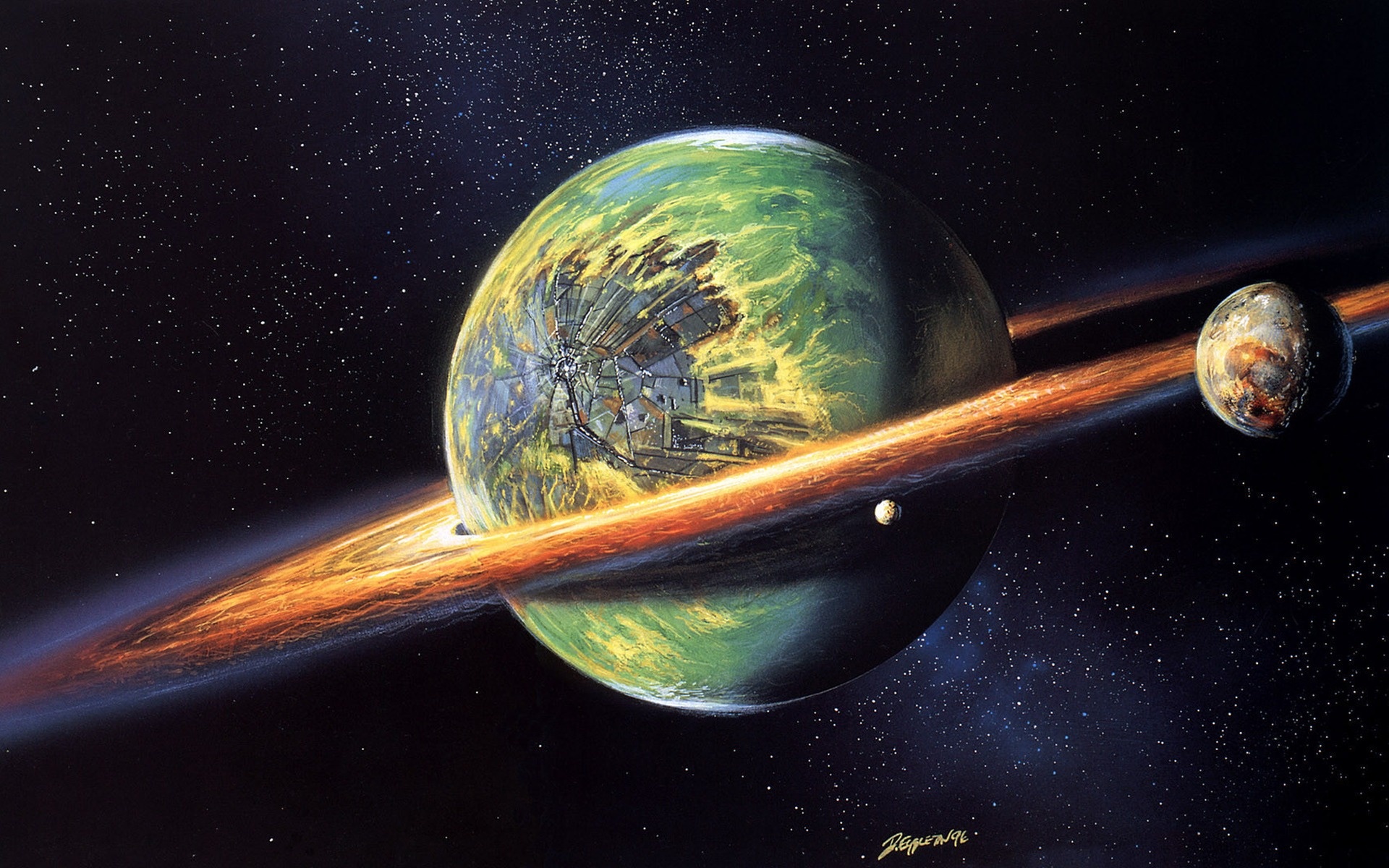Planet Planetary Rings Cracked Space Artwork Space Art 1920x1200