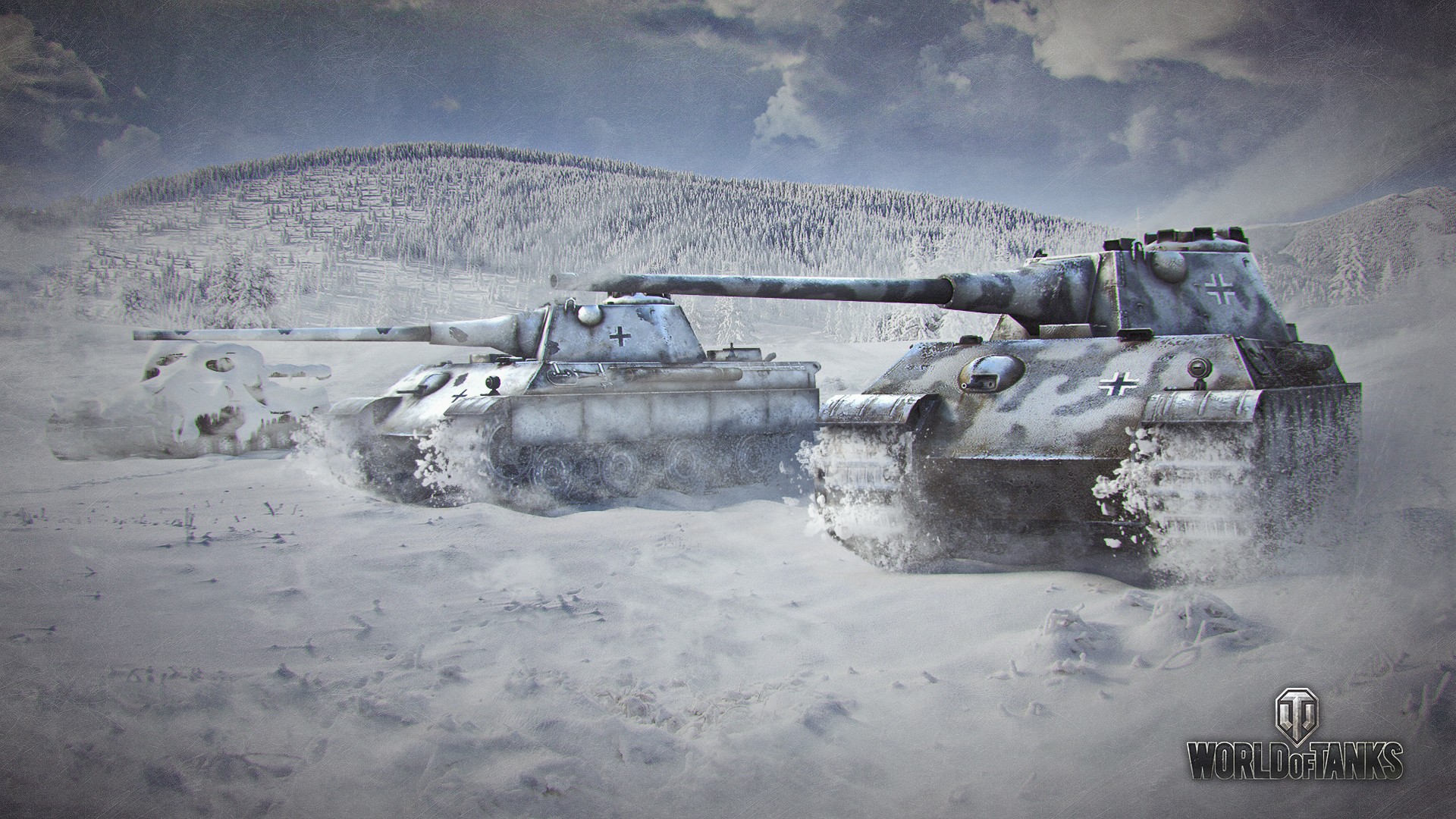 World Of Tanks Wargaming Nature Forest Winter Panther Tank Pzkpfw V Panther Snow 1920x1080