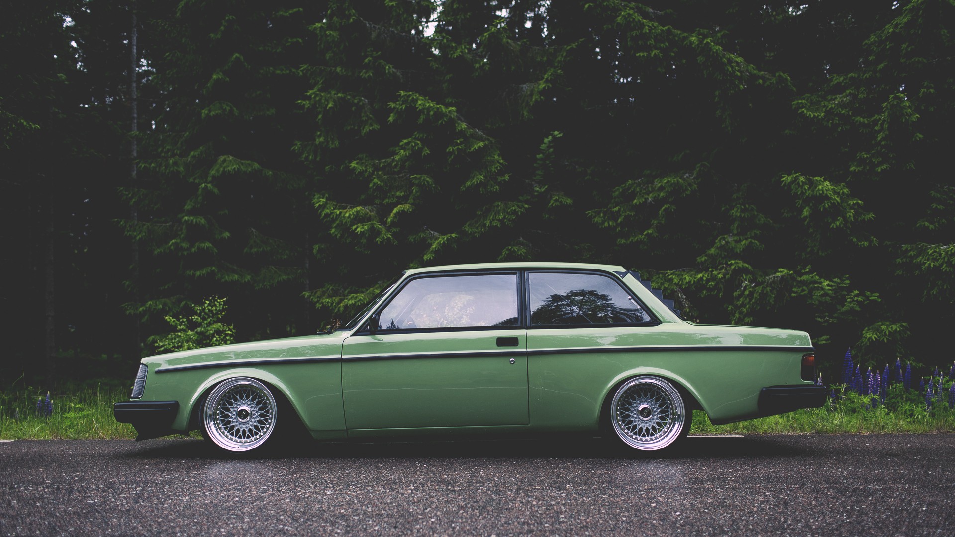 Volvo Volvo 240 Green Cars Trees Vehicle 1920x1080