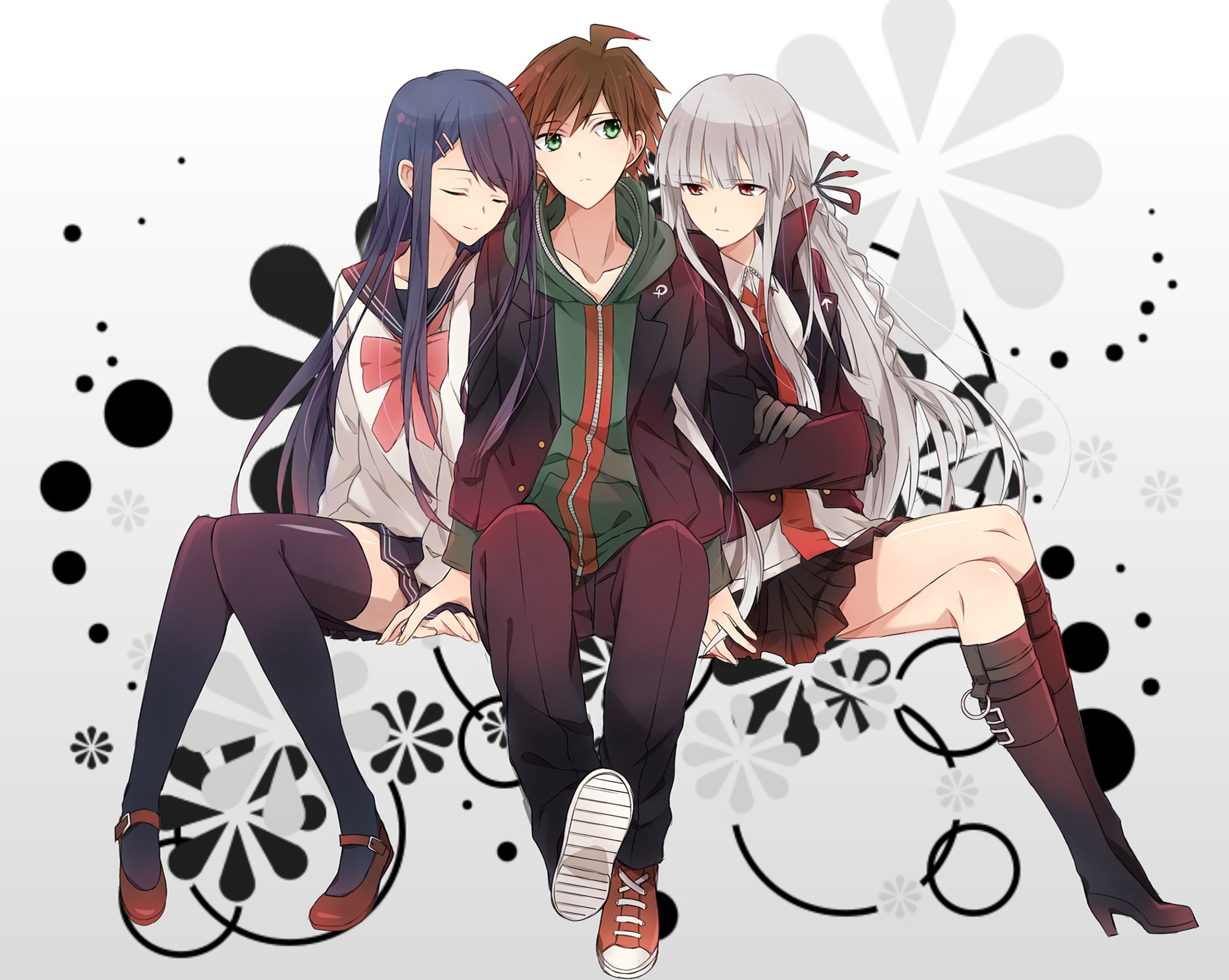 Danganronpa Makoto Naegi Ky Ko Kirigiri Sayaka Maizono 2500x1993