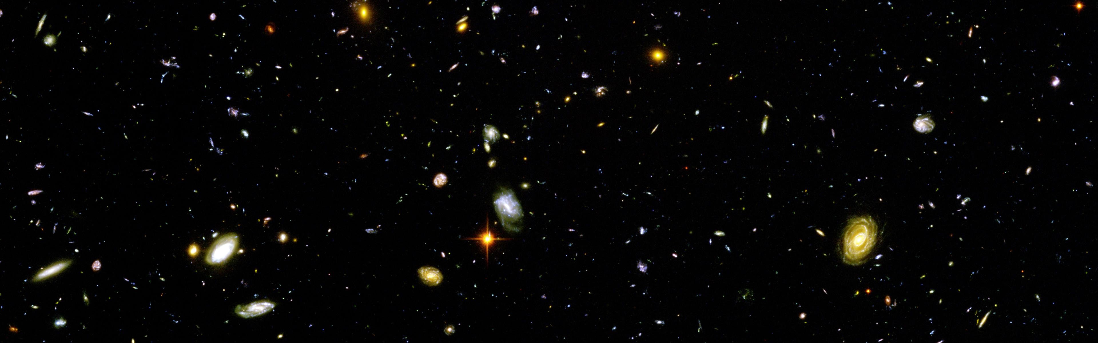Hubble Deep Field Space Galaxy Multiple Display Dual Monitors 3840x1200