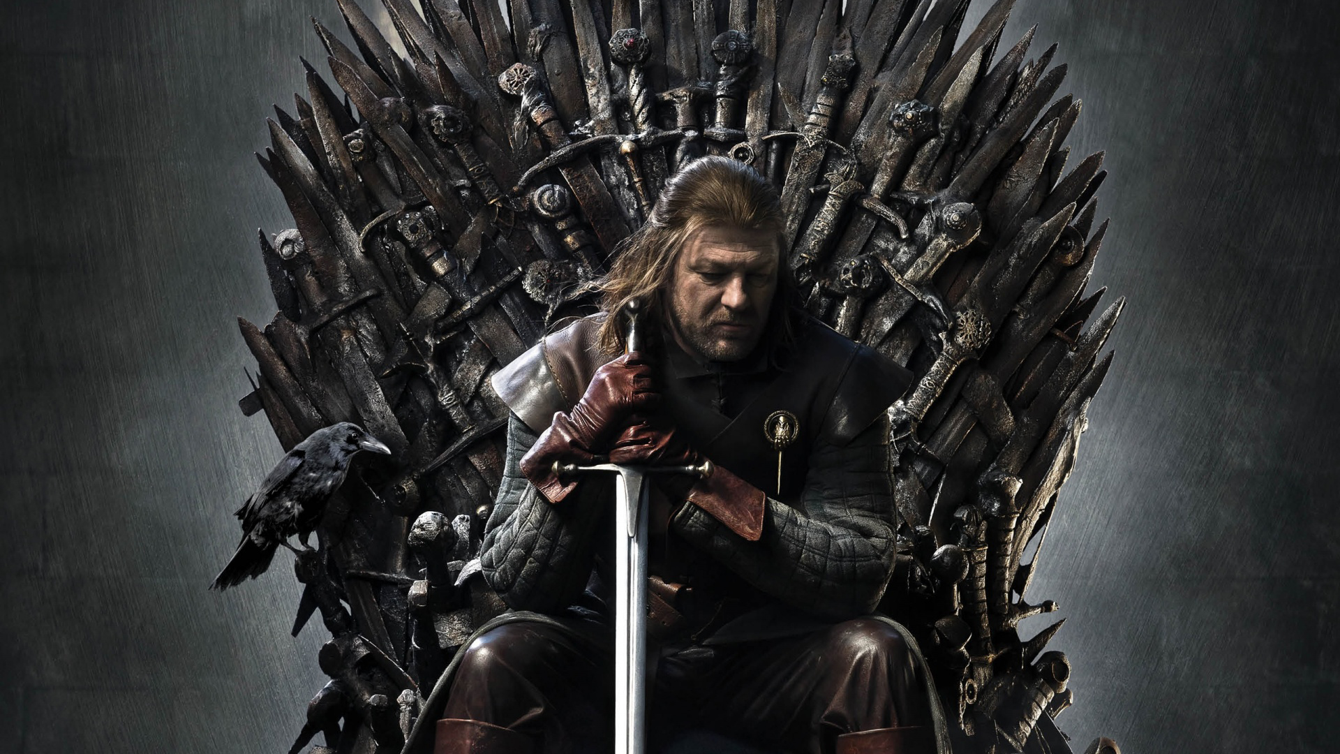 TV Game Of Thrones Ned Stark Iron Throne Sean Bean Men Fantasy Art Raven Sword Actor Celebrity 1920x1080