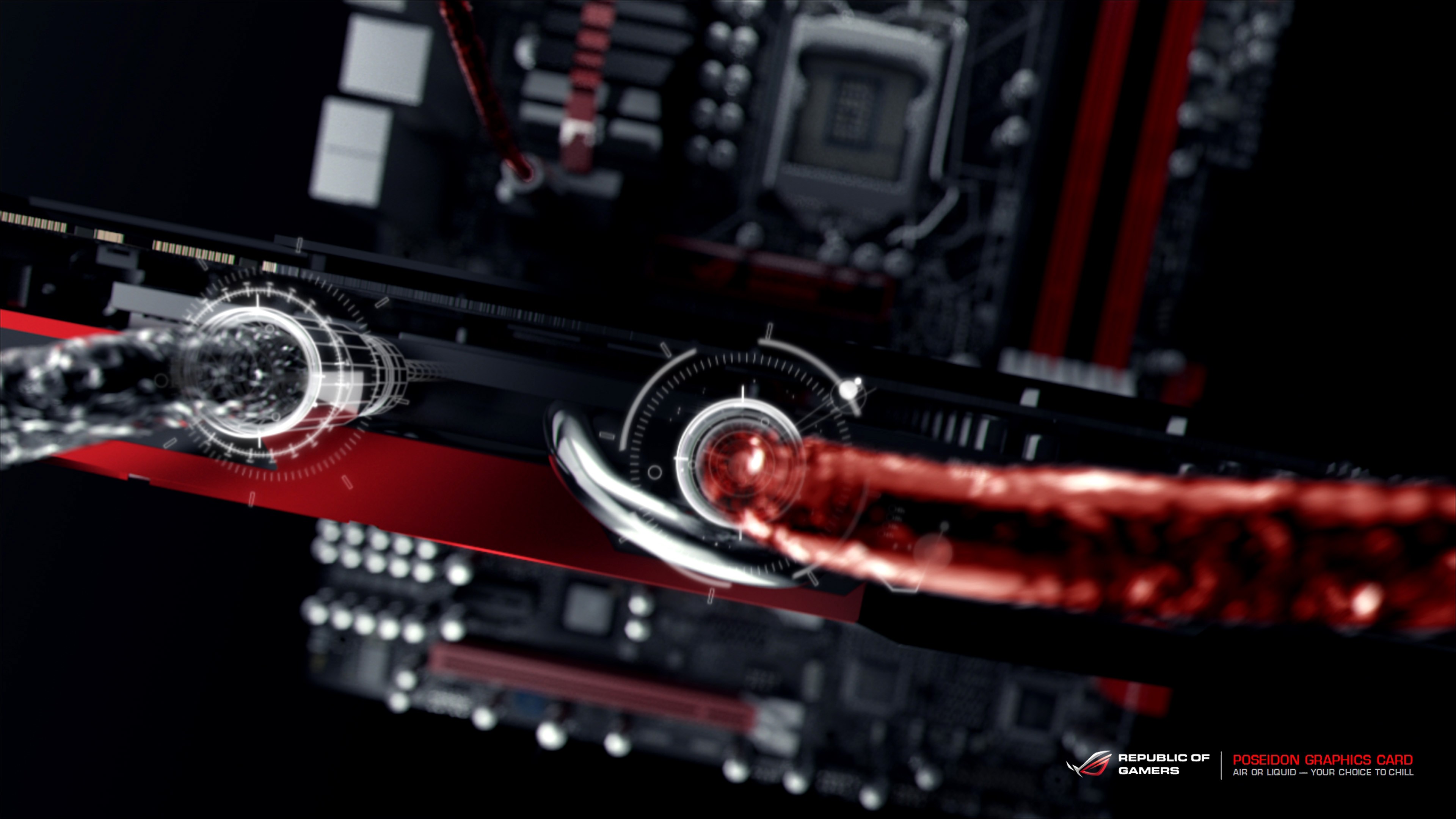 Republic Of Gamers Computer PC Gaming Technology Graphics Card Water Cooling 3840x2160