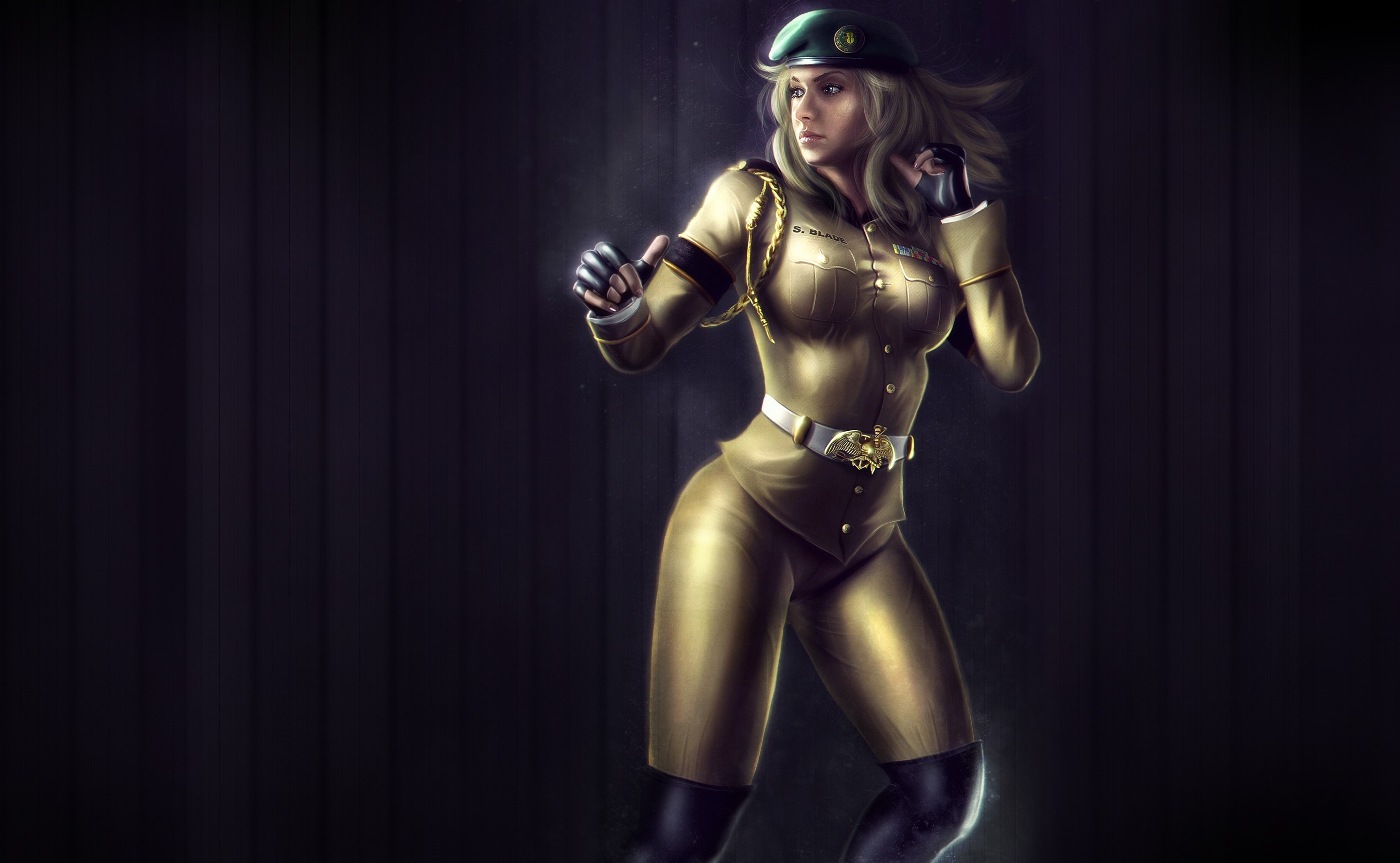 Artwork Video Games Video Game Girls Sonya Blade Mortal Kombat 2880x1775