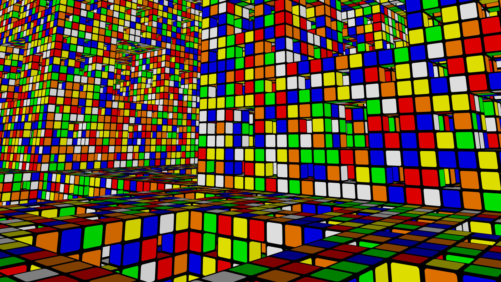 Digital Art Tiles Square Colorful Cube 3D Rubiks Cube 1600x900