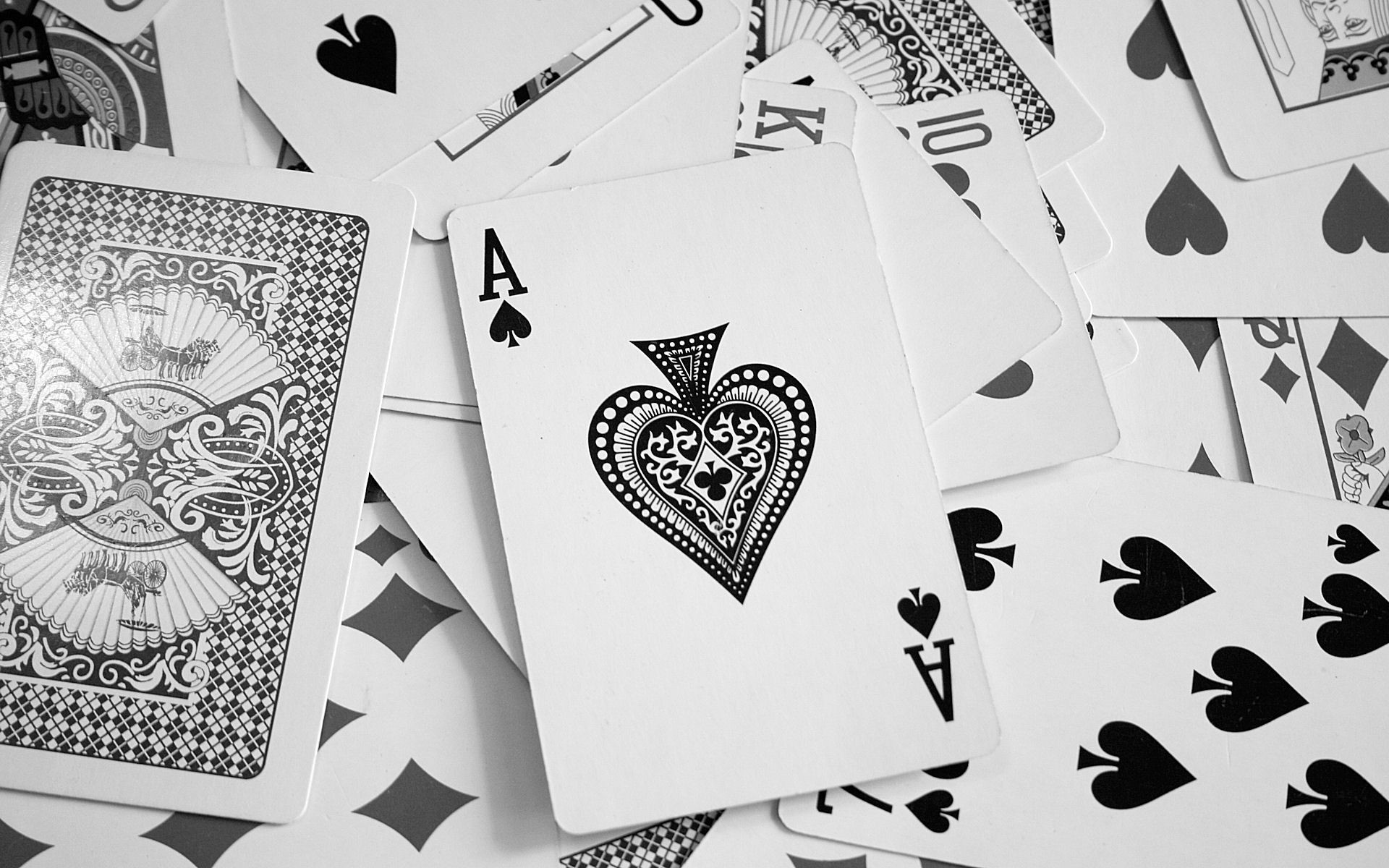 Cards Ace Of Spades Monochrome Playing Cards 1920x1200