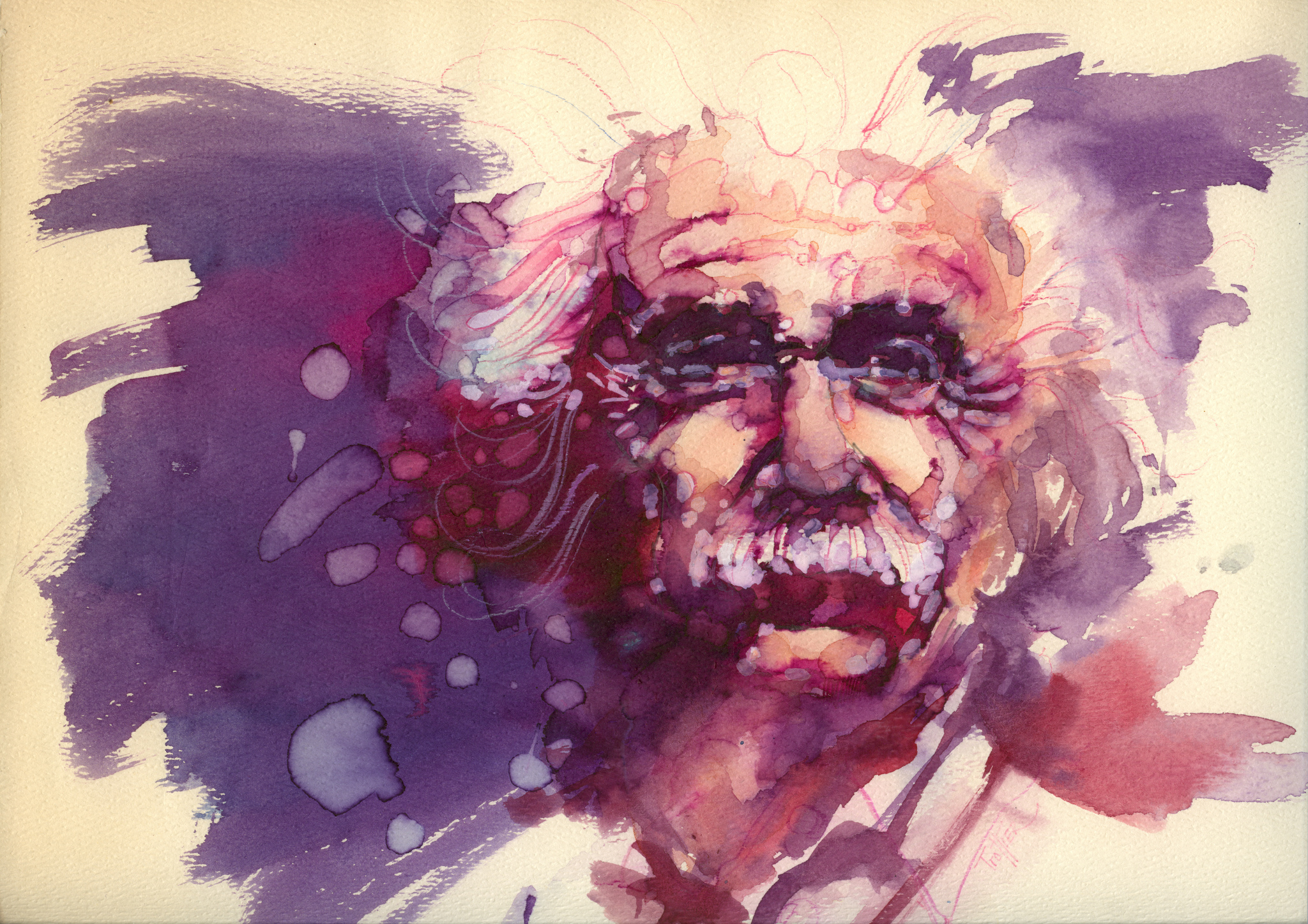 Albert Einstein Painting Watercolor 2048x1448