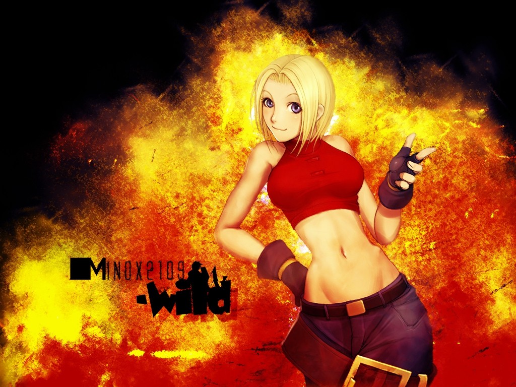 Anime Girls King Of Fighters Blue Mary Anime Video Games 1024x768