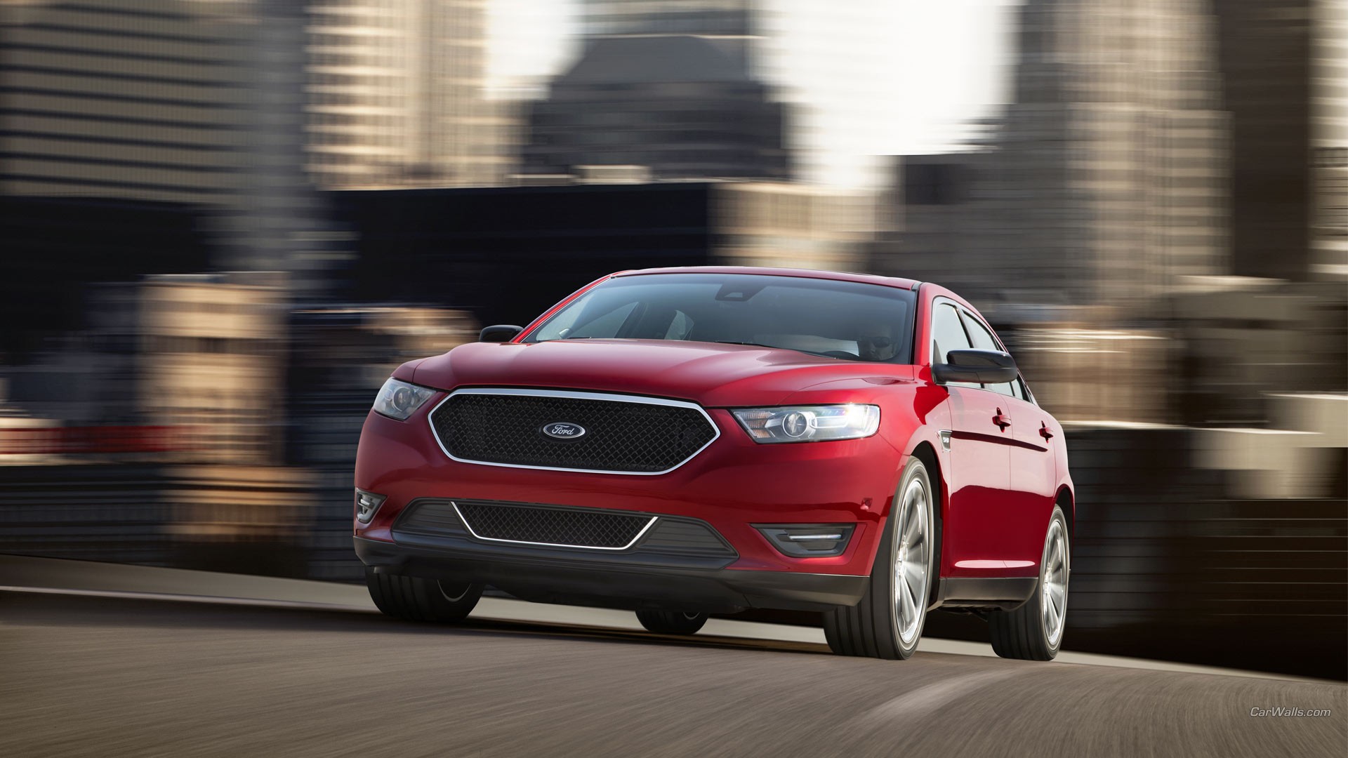 Ford Taurus Ford Road Red Cars Vehicle Car 1920x1080