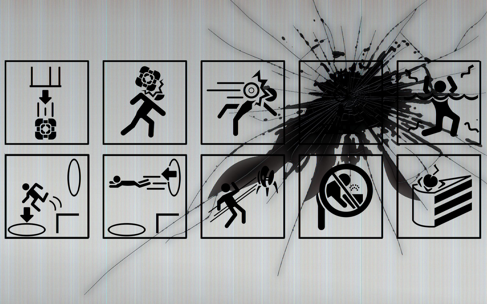 Portal Game Video Games Valve Corporation Warning Signs Digital Art Artwork Symbols 1680x1050