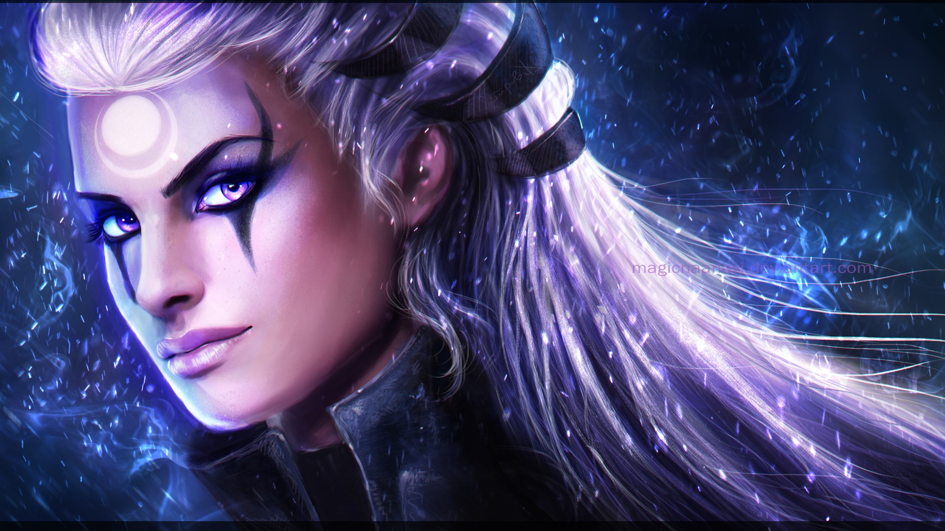 Anime Girls Anime Realistic League Of Legends Diana Riot Games MagicnaAnavi 1920x1080