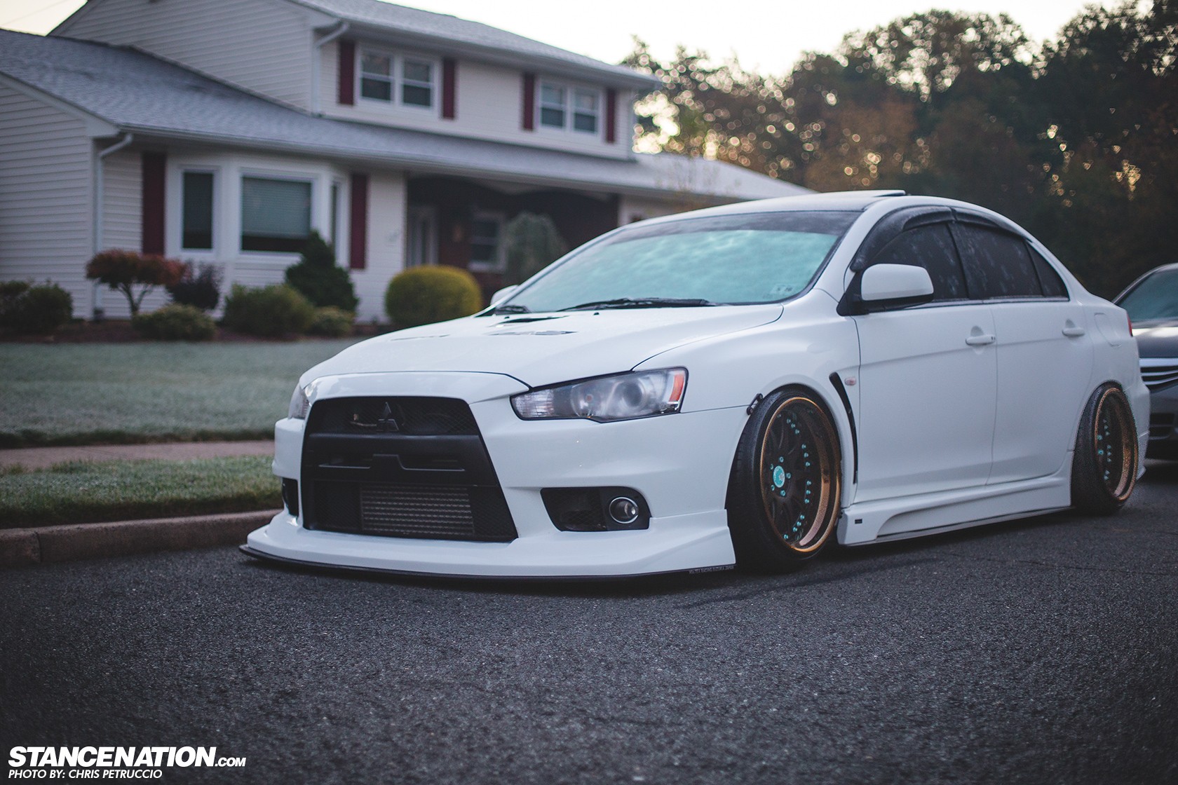 Mitsubishi Lancer Evo X Mitsubishi Lancer Mitsubishi DAT3VO Work Emotion XD 9 Car White Cars Vehicle 1680x1120